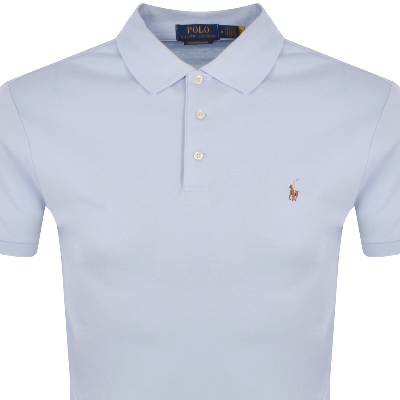 Shop Ralph Lauren Custom Slim Fit Polo T Shirt Blue