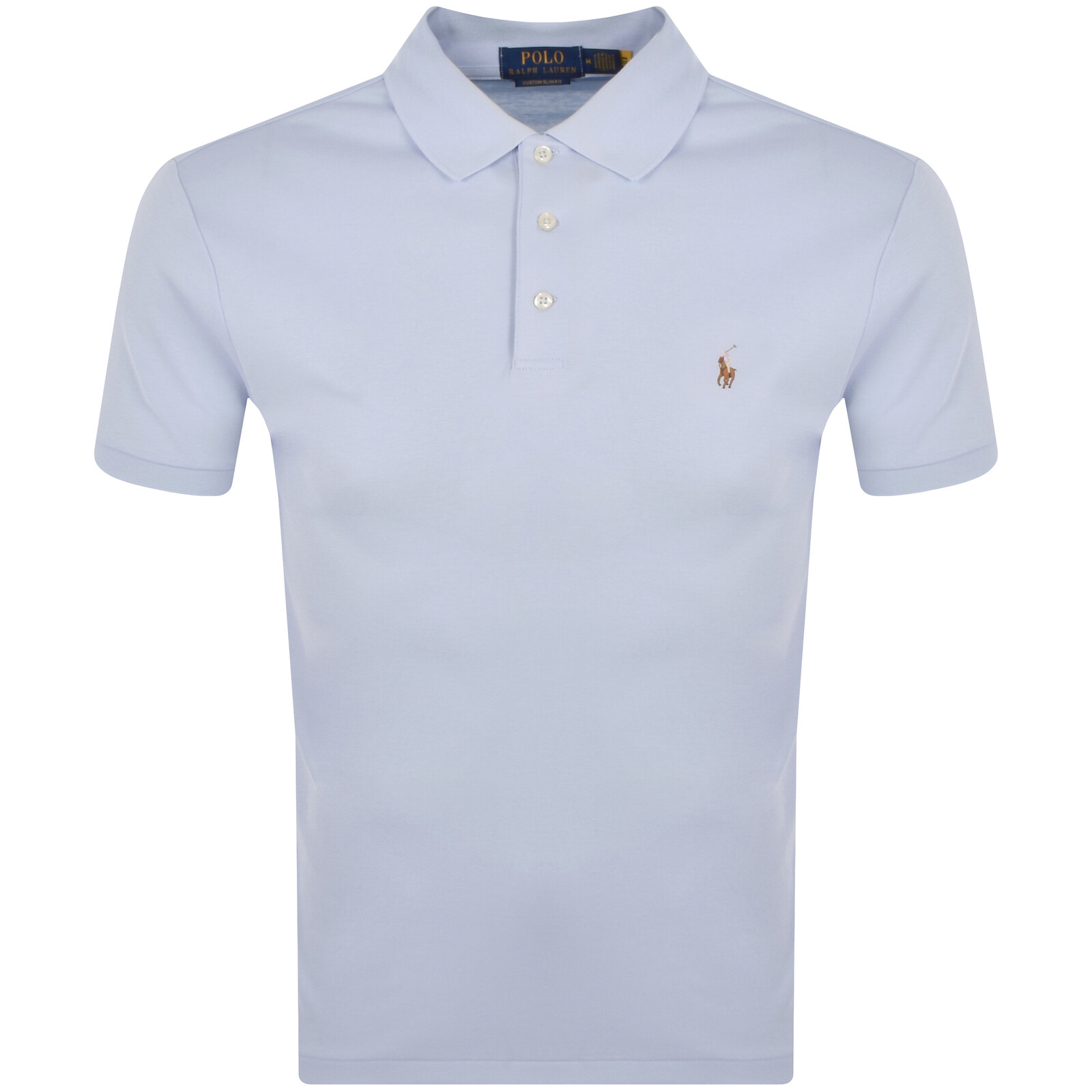 Shop Ralph Lauren Custom Slim Fit Polo T Shirt Blue