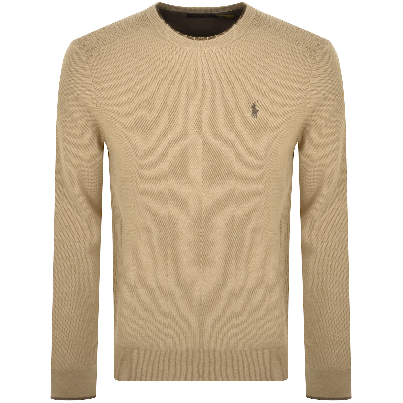 Shop Ralph Lauren Crew Neck Knit Jumper Brown