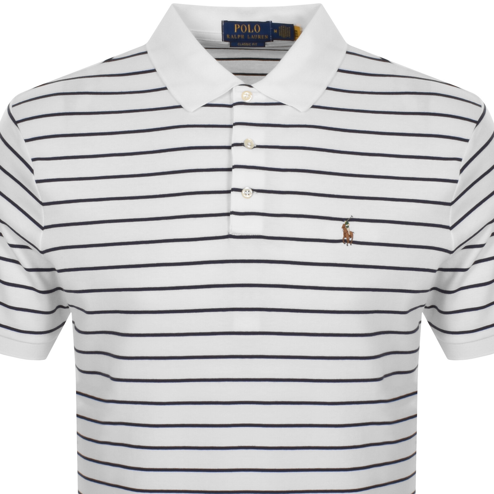 Shop Ralph Lauren Striped Polo T Shirt White