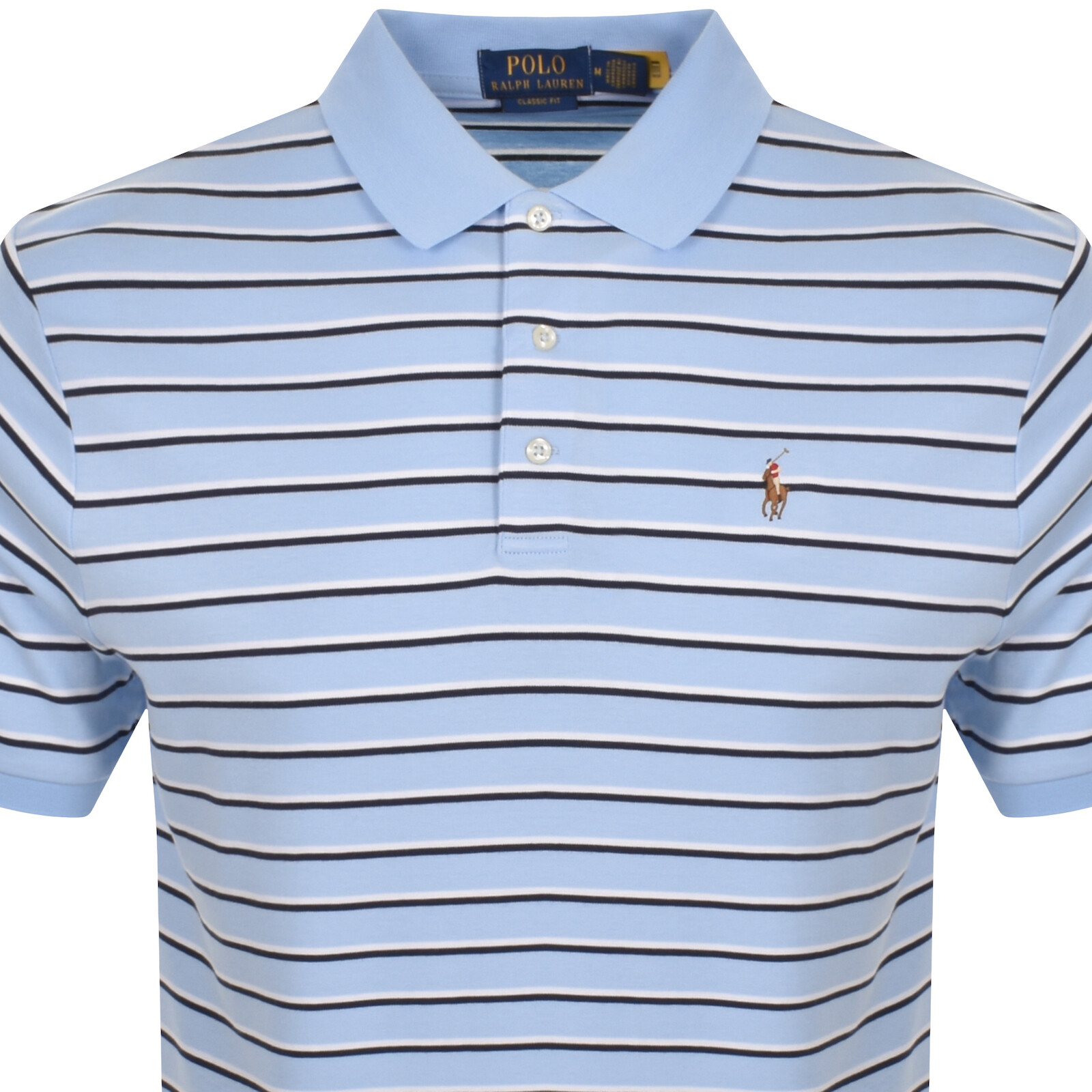 Shop Ralph Lauren Striped Polo T Shirt Blue