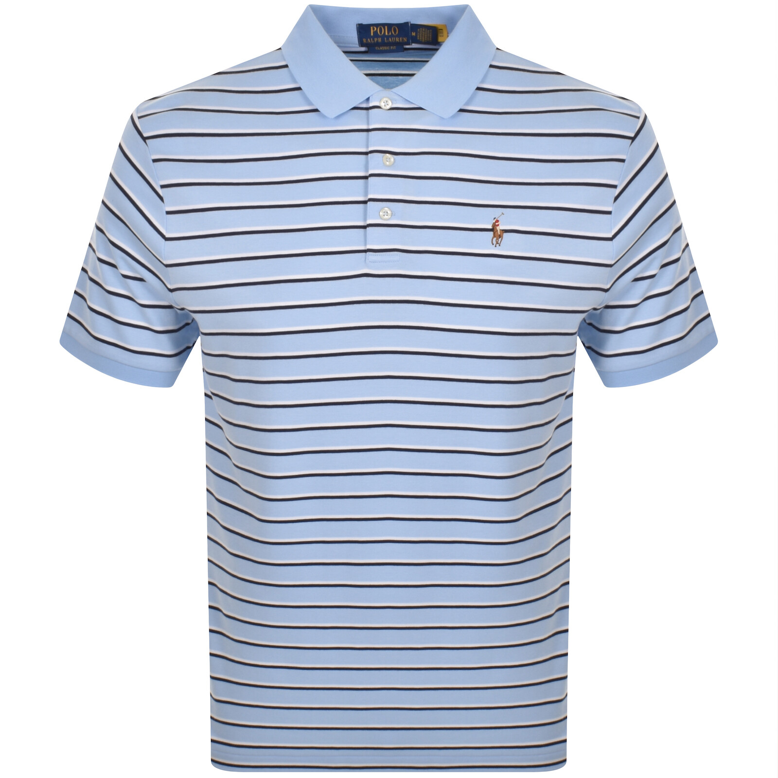 Shop Ralph Lauren Striped Polo T Shirt Blue