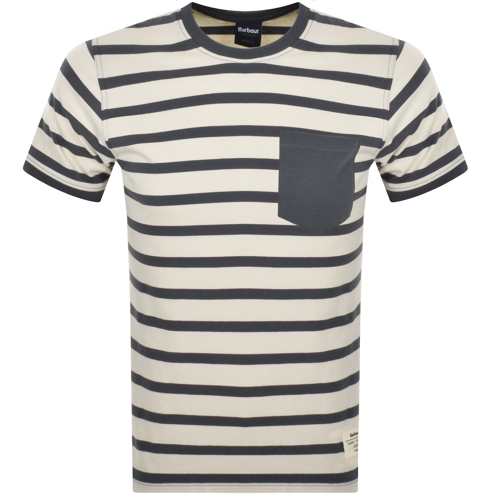 Shop Barbour Handale Stripe T Shirt Grey