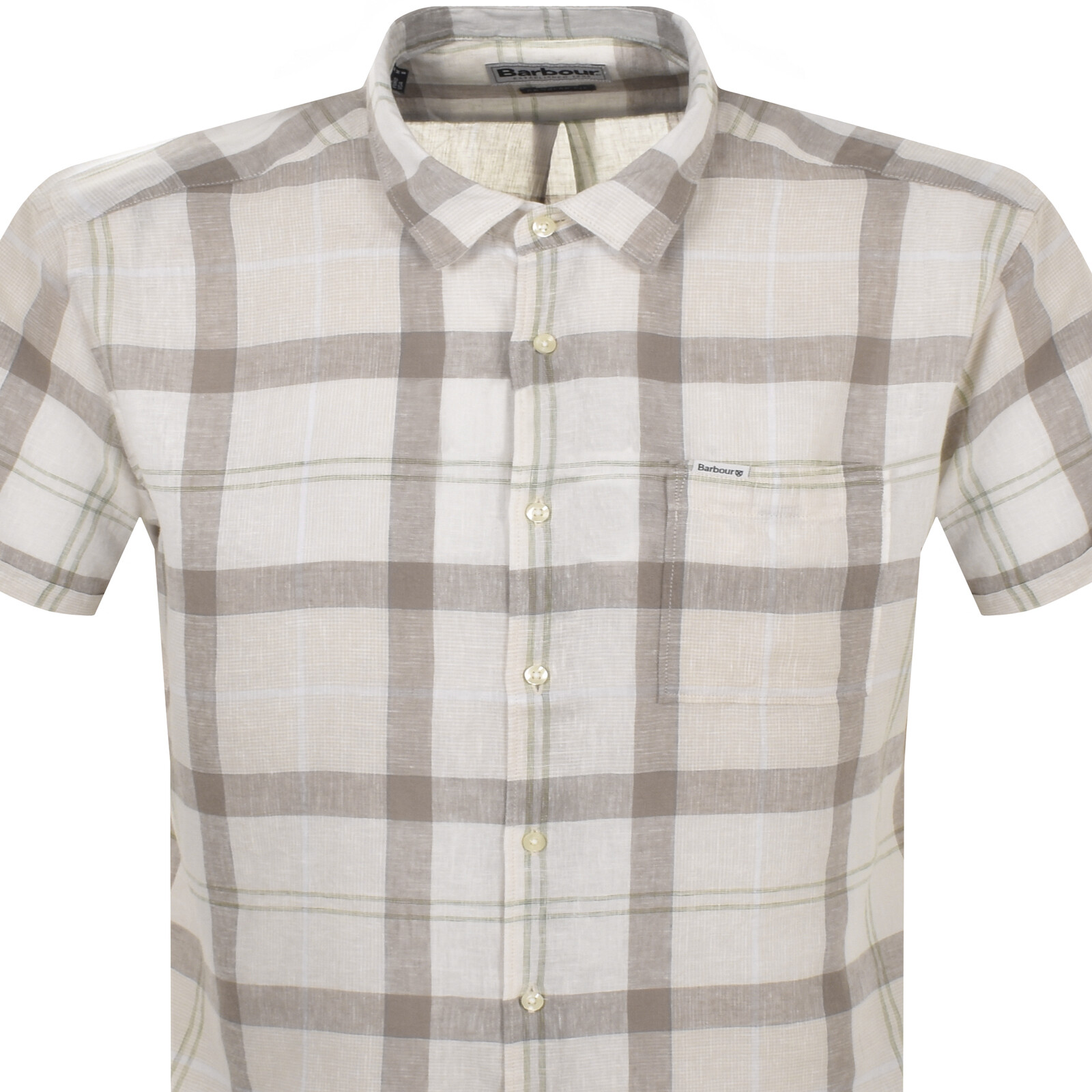 Shop Barbour Croft Short Sleeved Shirt Beige