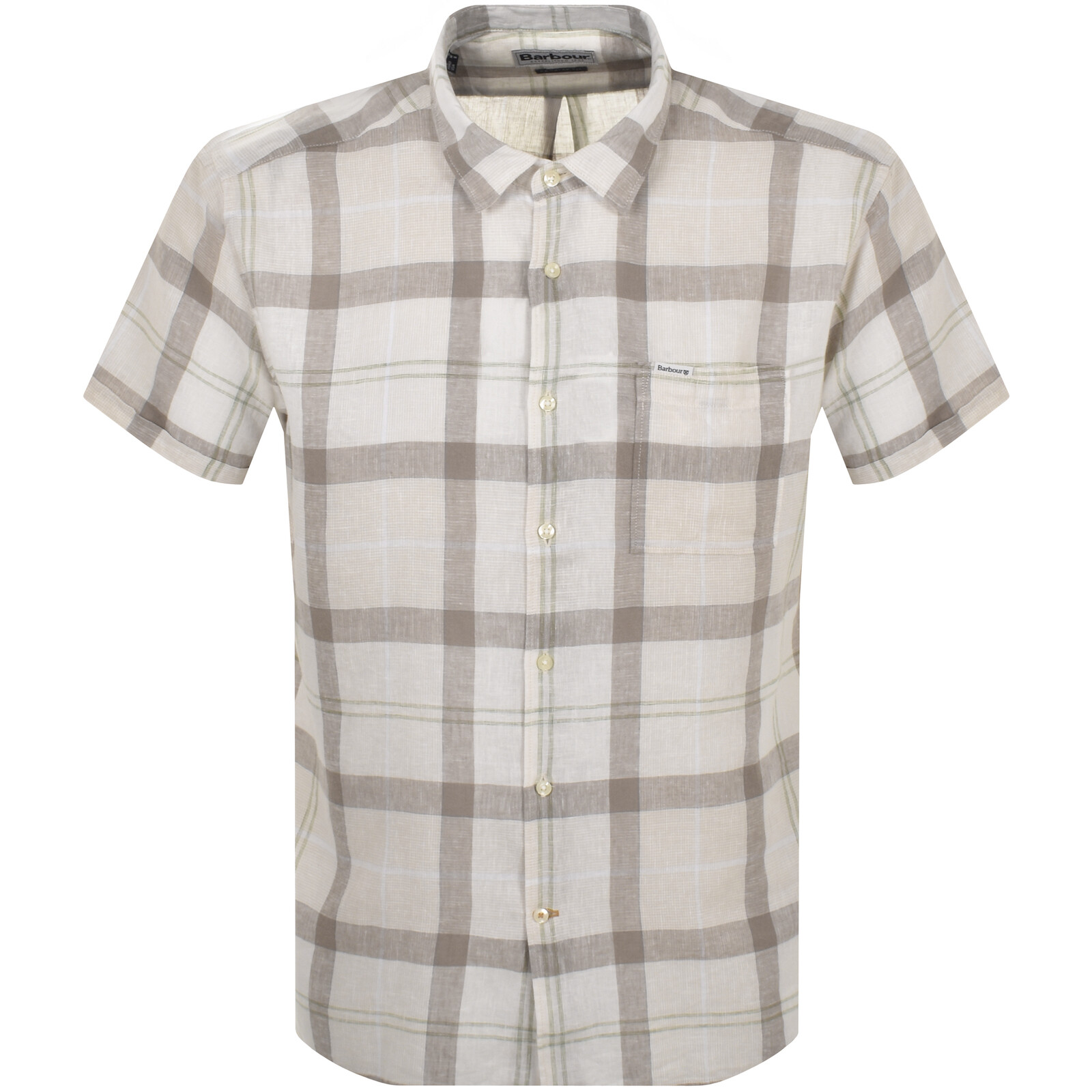 Shop Barbour Croft Short Sleeved Shirt Beige