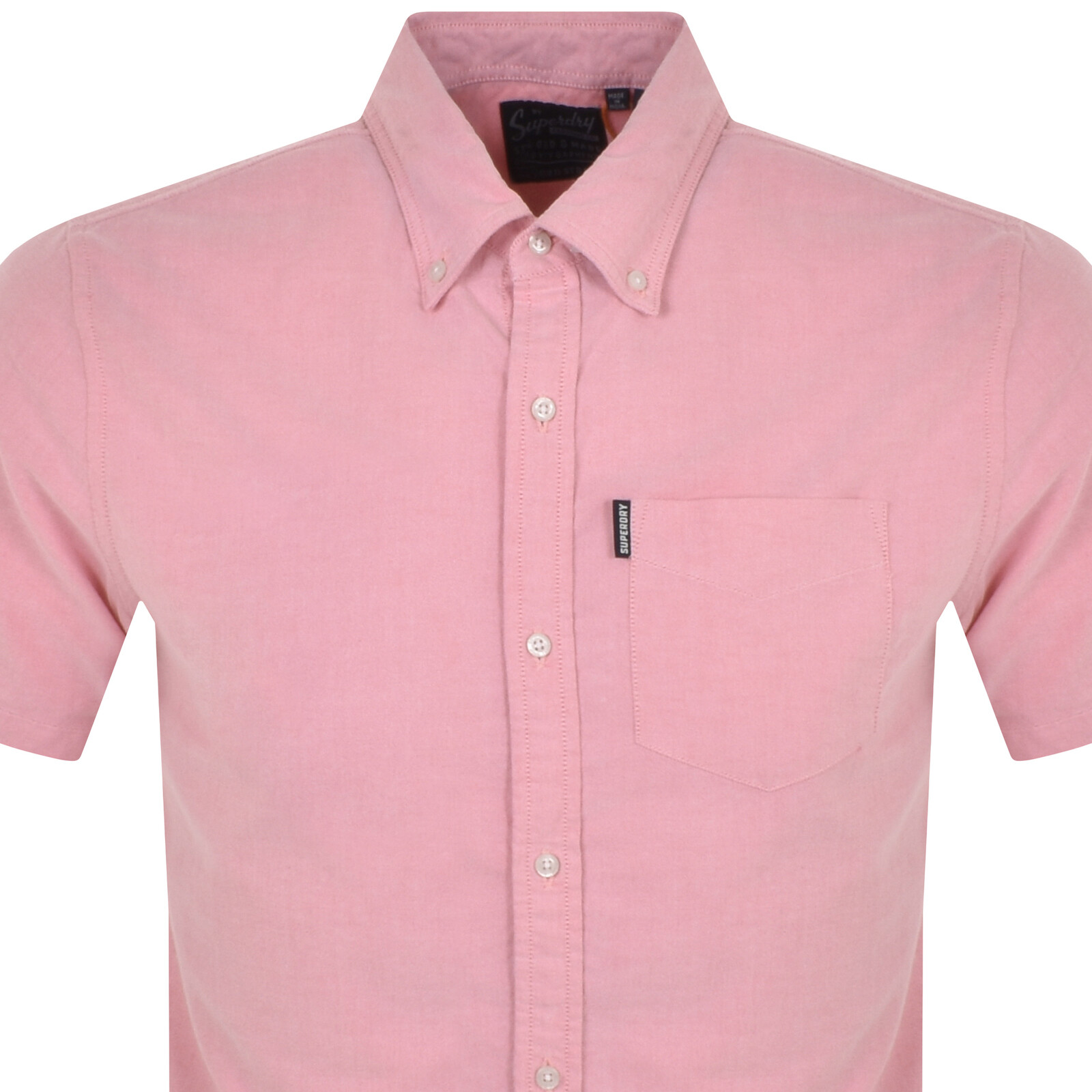 Shop Superdry Vintage Oxford Short Sleeved Shirt Pink