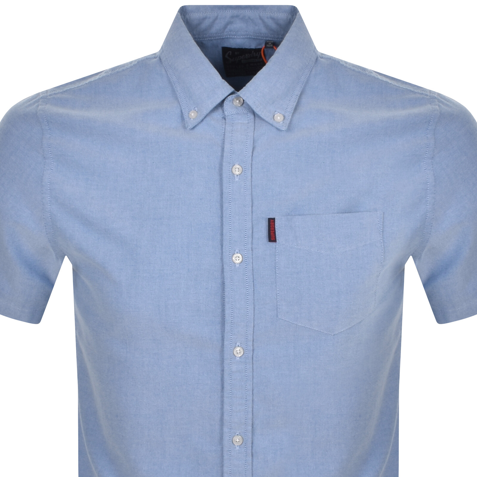 Shop Superdry Vintage Oxford Short Sleeved Shirt Blue