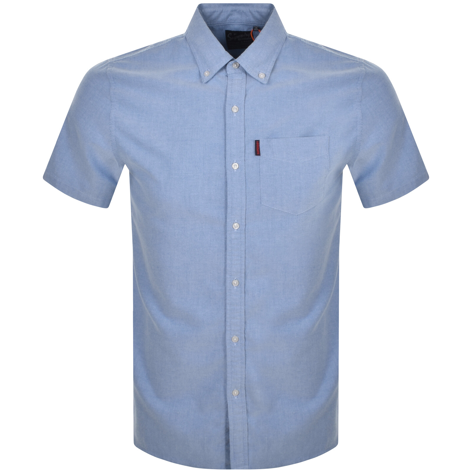 Shop Superdry Vintage Oxford Short Sleeved Shirt Blue