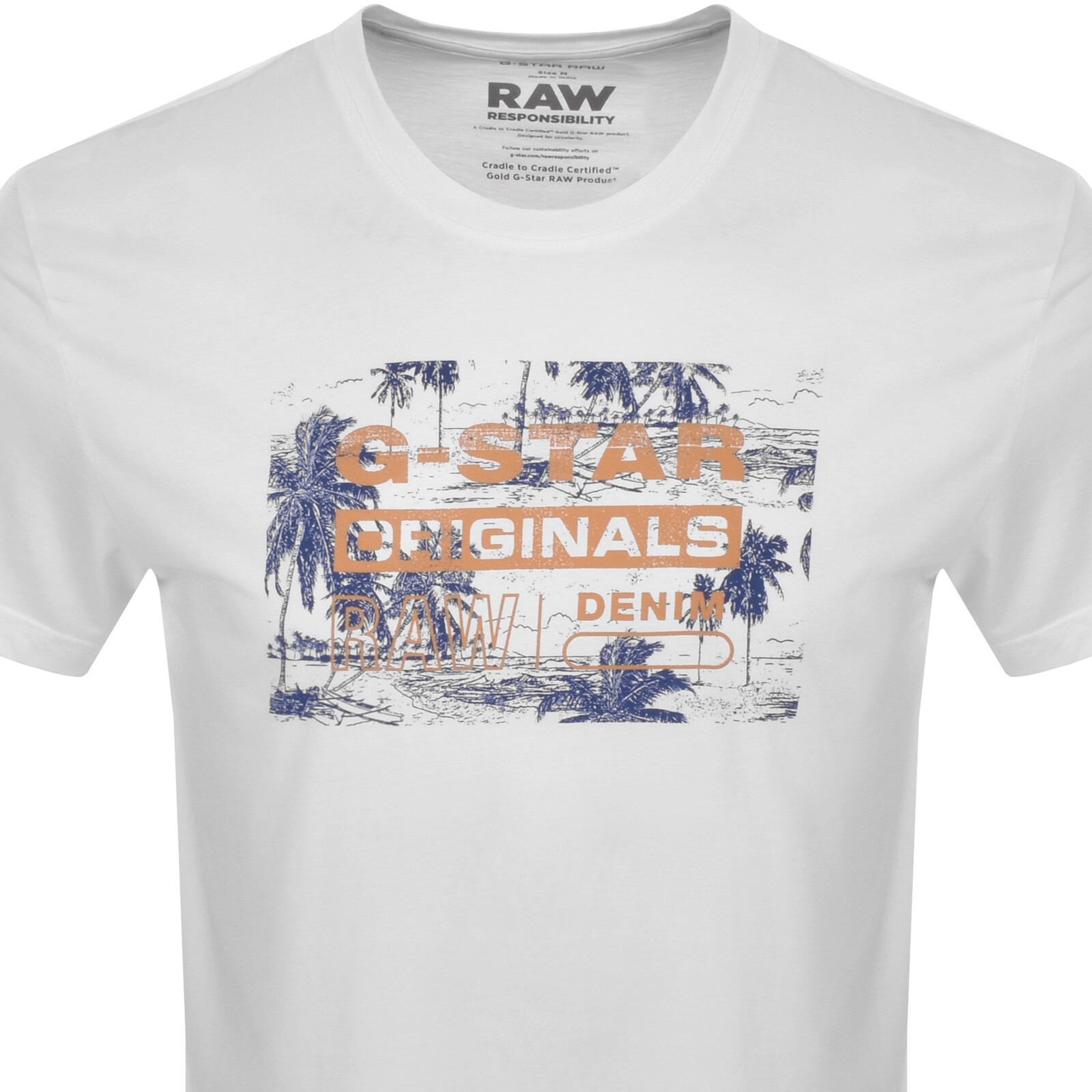 Shop G-star G Star Raw Originals Framed Palm T Shirt White