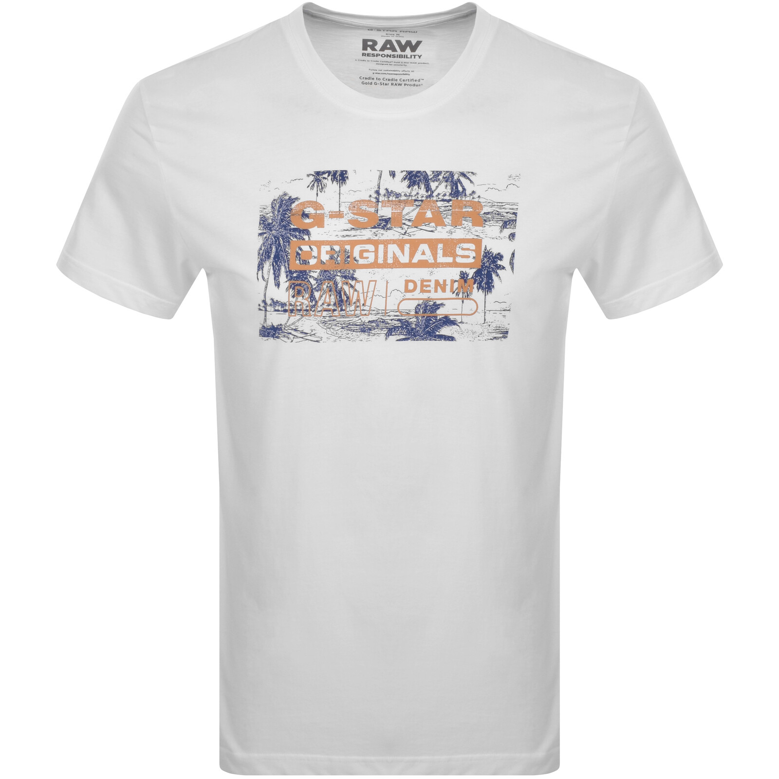 Shop G-star G Star Raw Originals Framed Palm T Shirt White