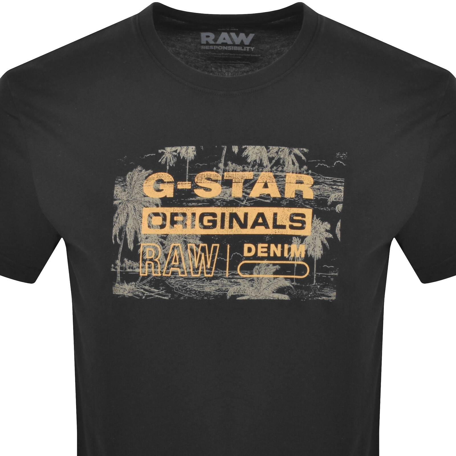 Shop G-star G Star Raw Originals Framed Palm T Shirt Black