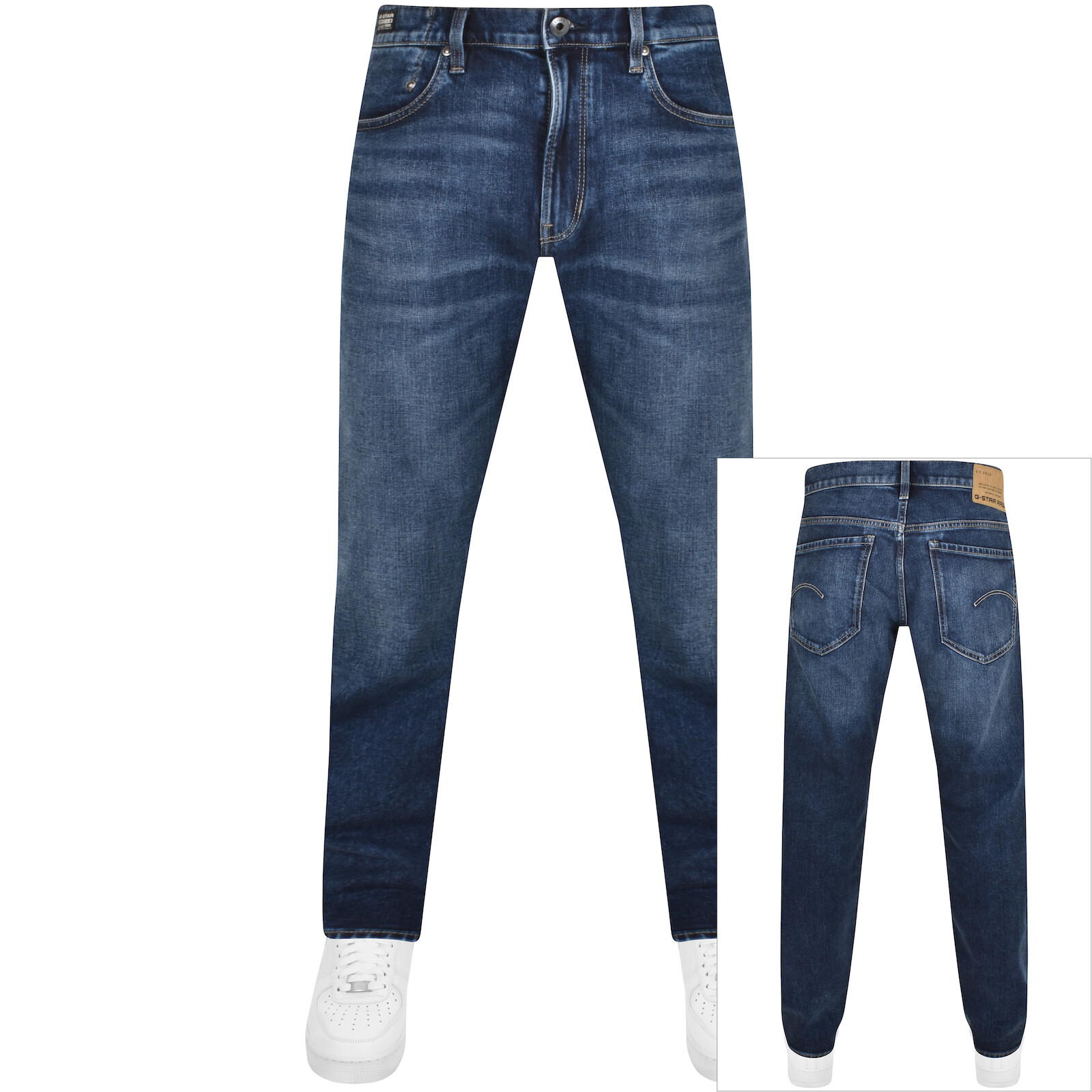 Shop G-star G Star Raw Mosa Straight Jeans Mid Wash Blue