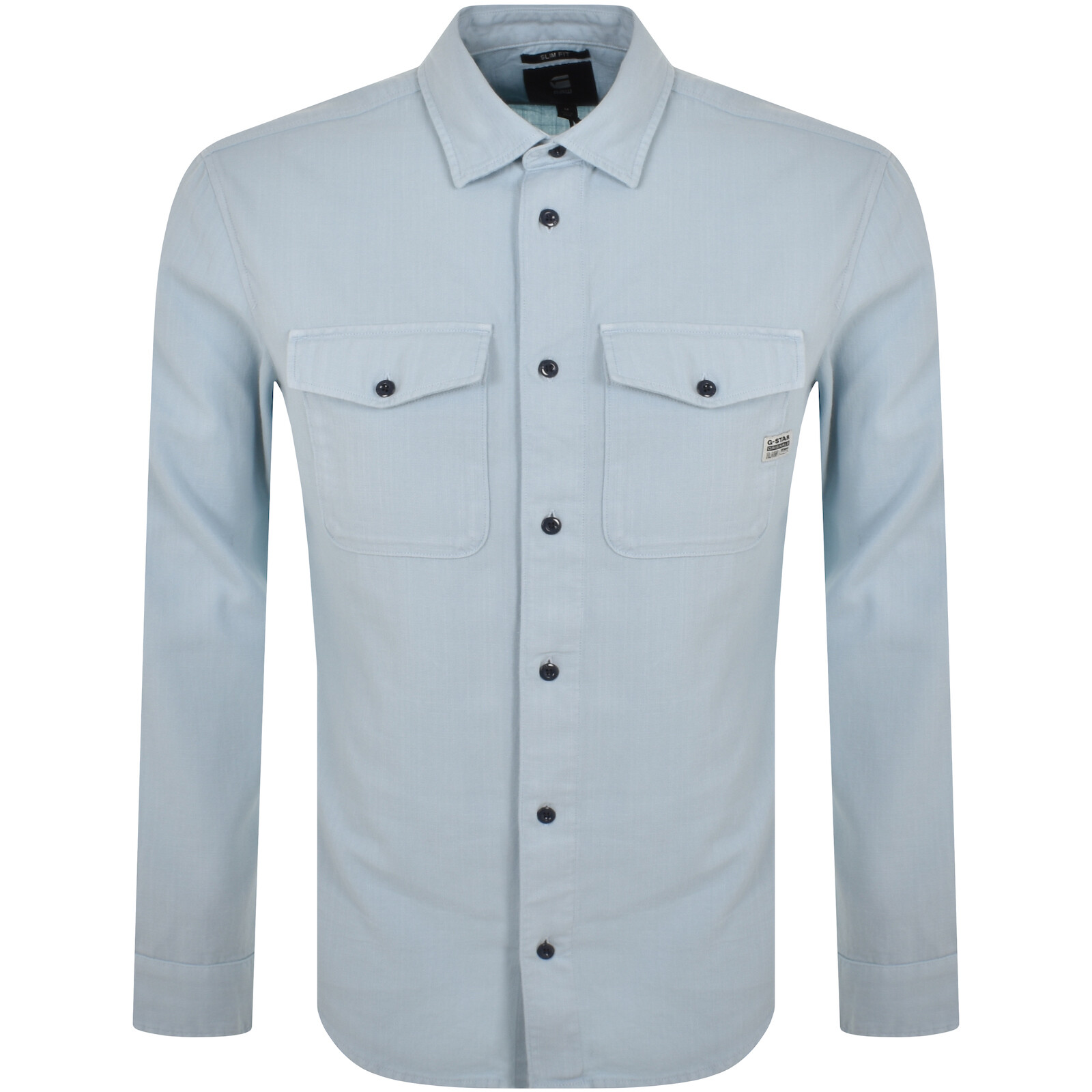 Shop G-star G Star Raw Marine Slim Long Sleeved Shirt Blue