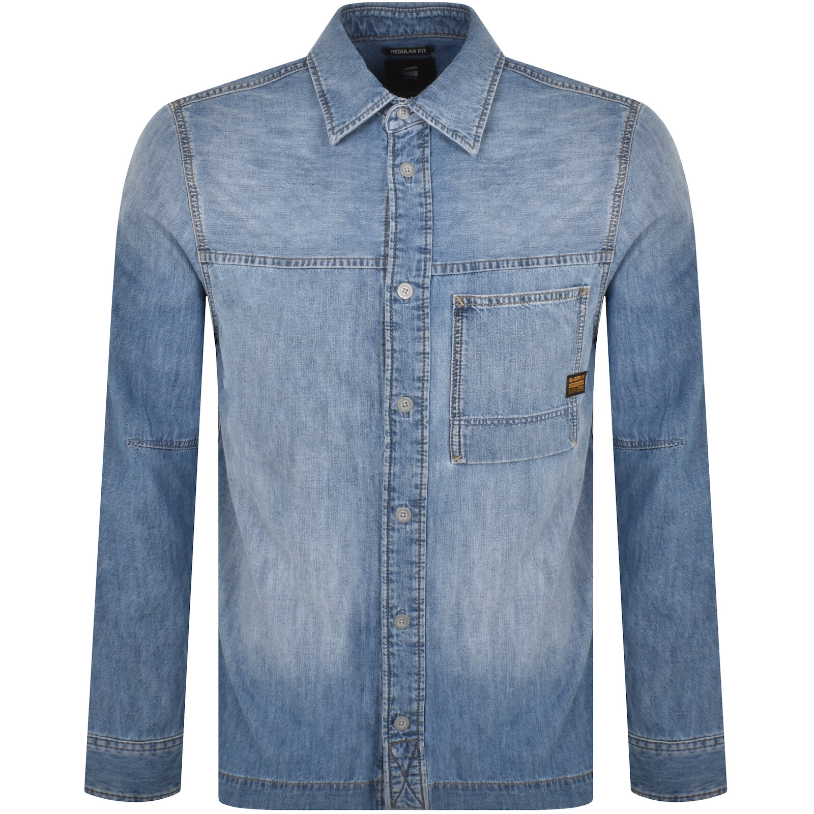 Shop G-star G Star Raw Marine Long Sleeved Shirt Blue