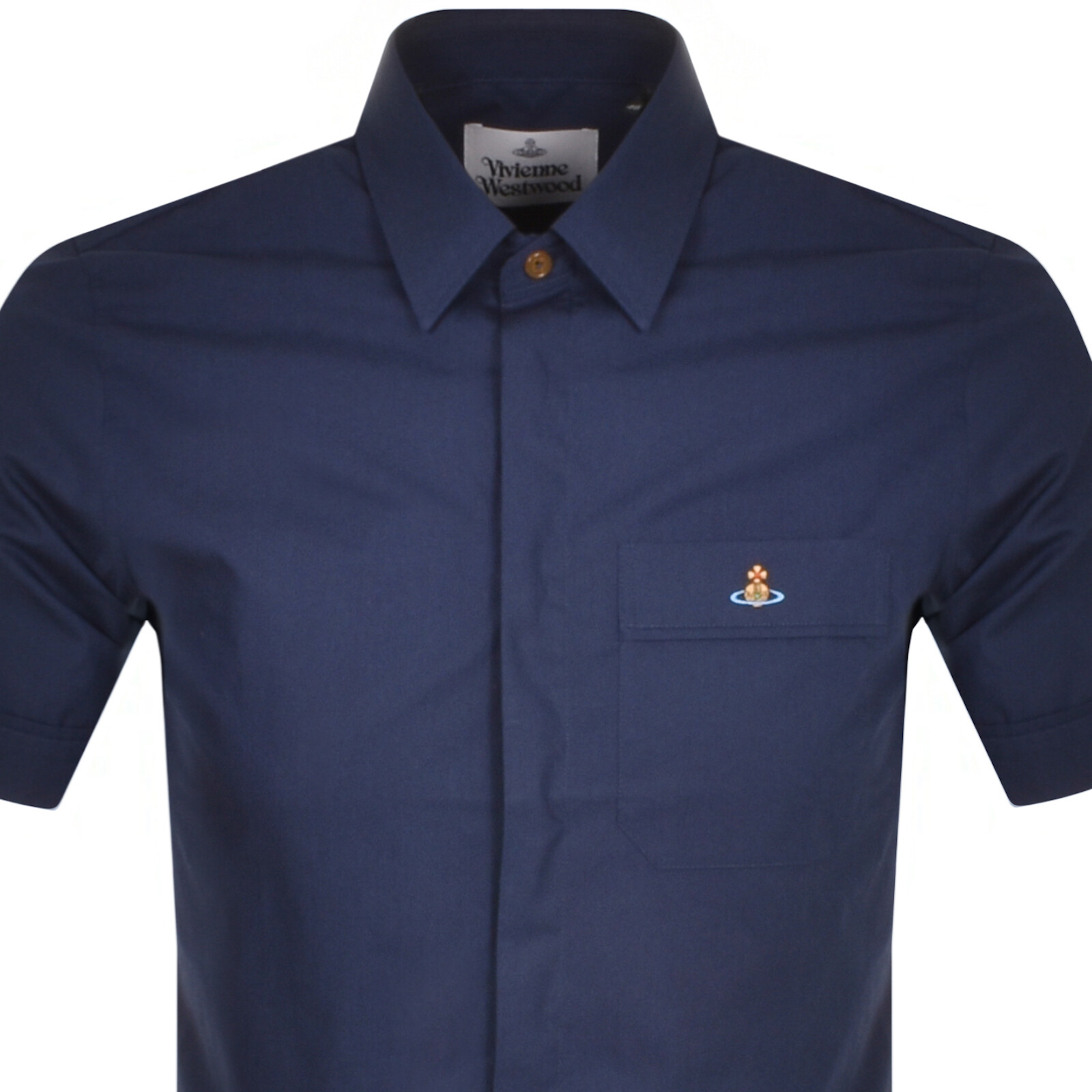 Shop Vivienne Westwood Short Sleeved Shirt Navy