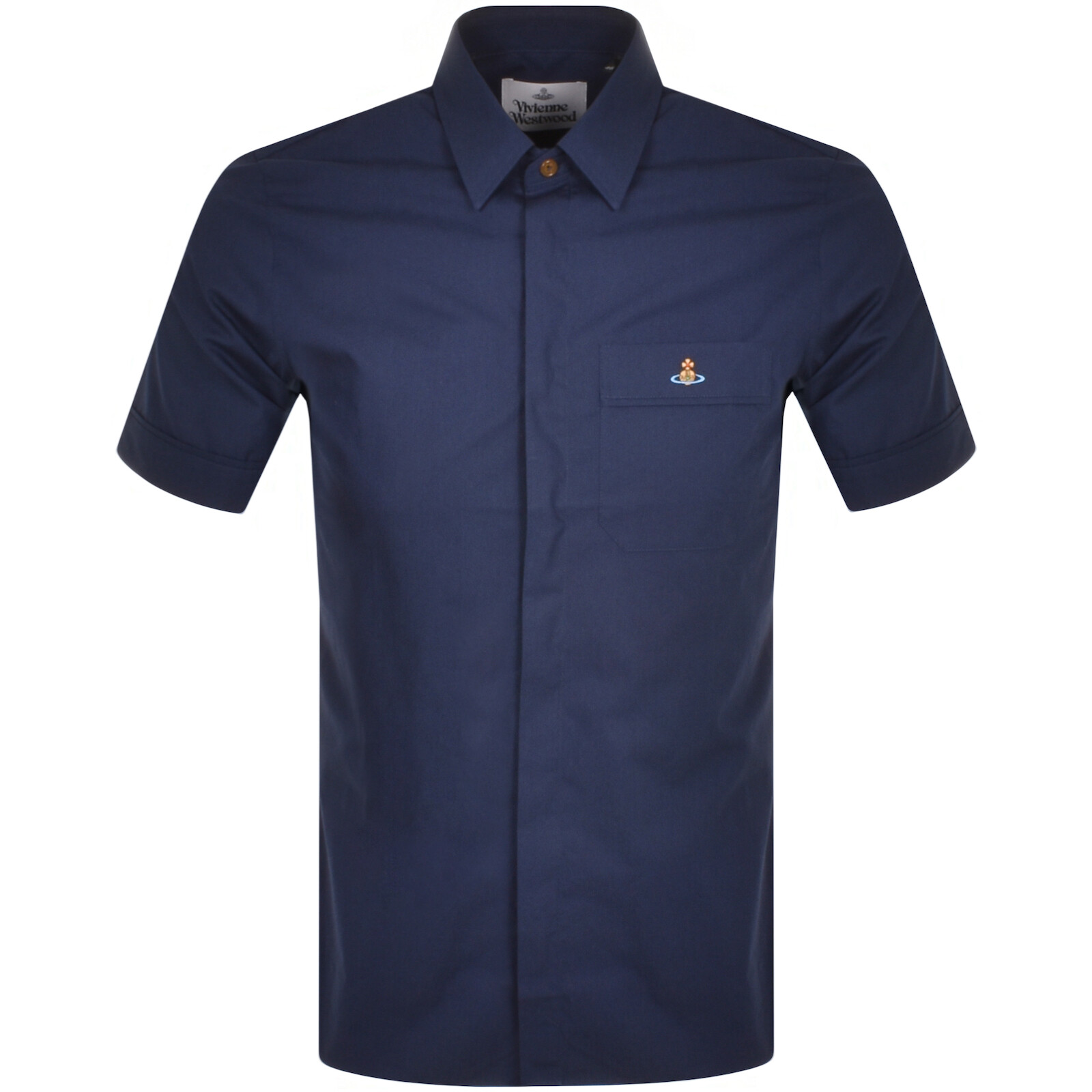 Shop Vivienne Westwood Short Sleeved Shirt Navy