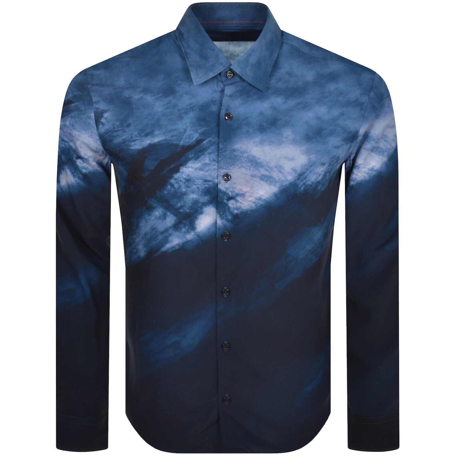 Shop Hugo Ermo Long Sleeved Shirt Blue