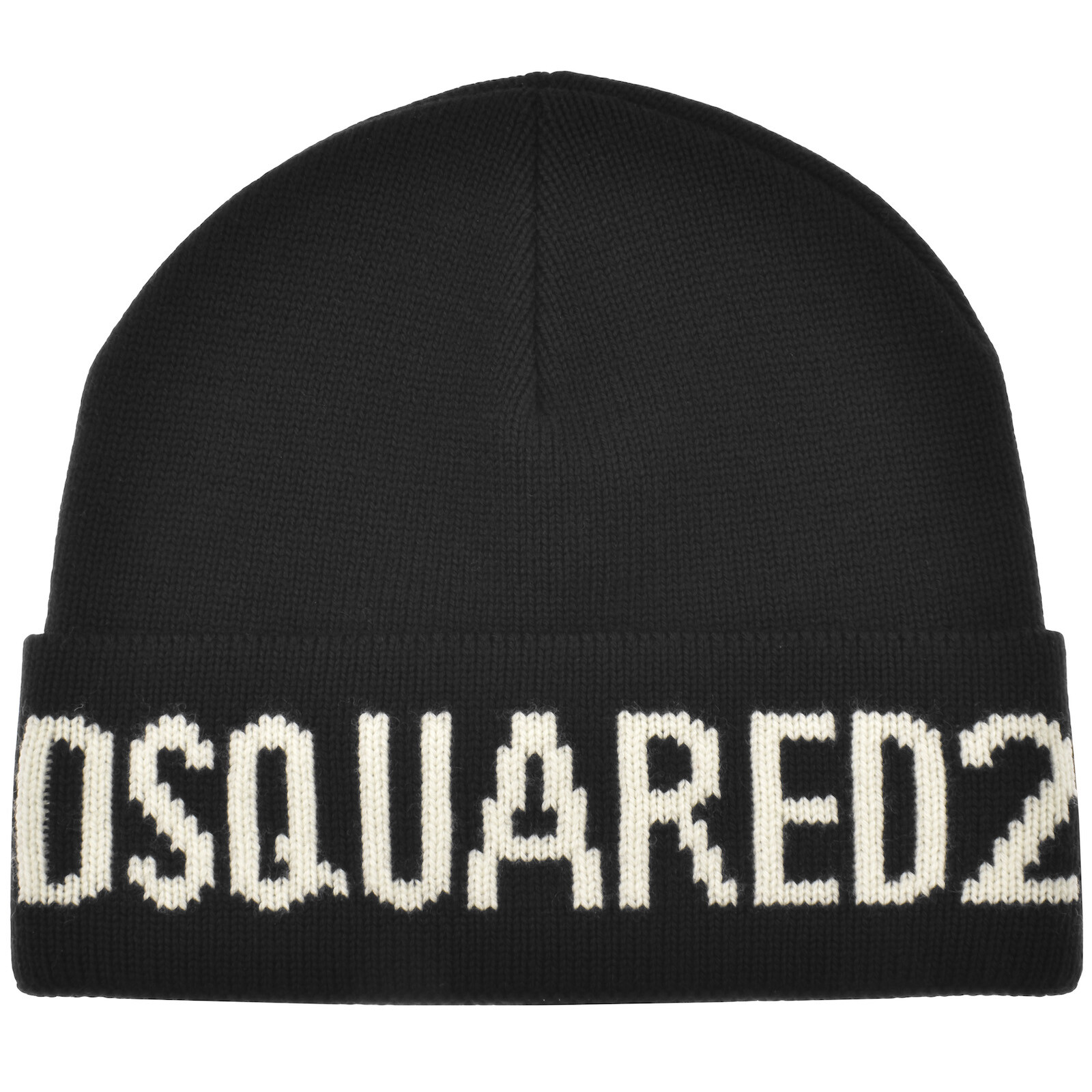 Dsquared2 Logo Knit Beanie Black In Black