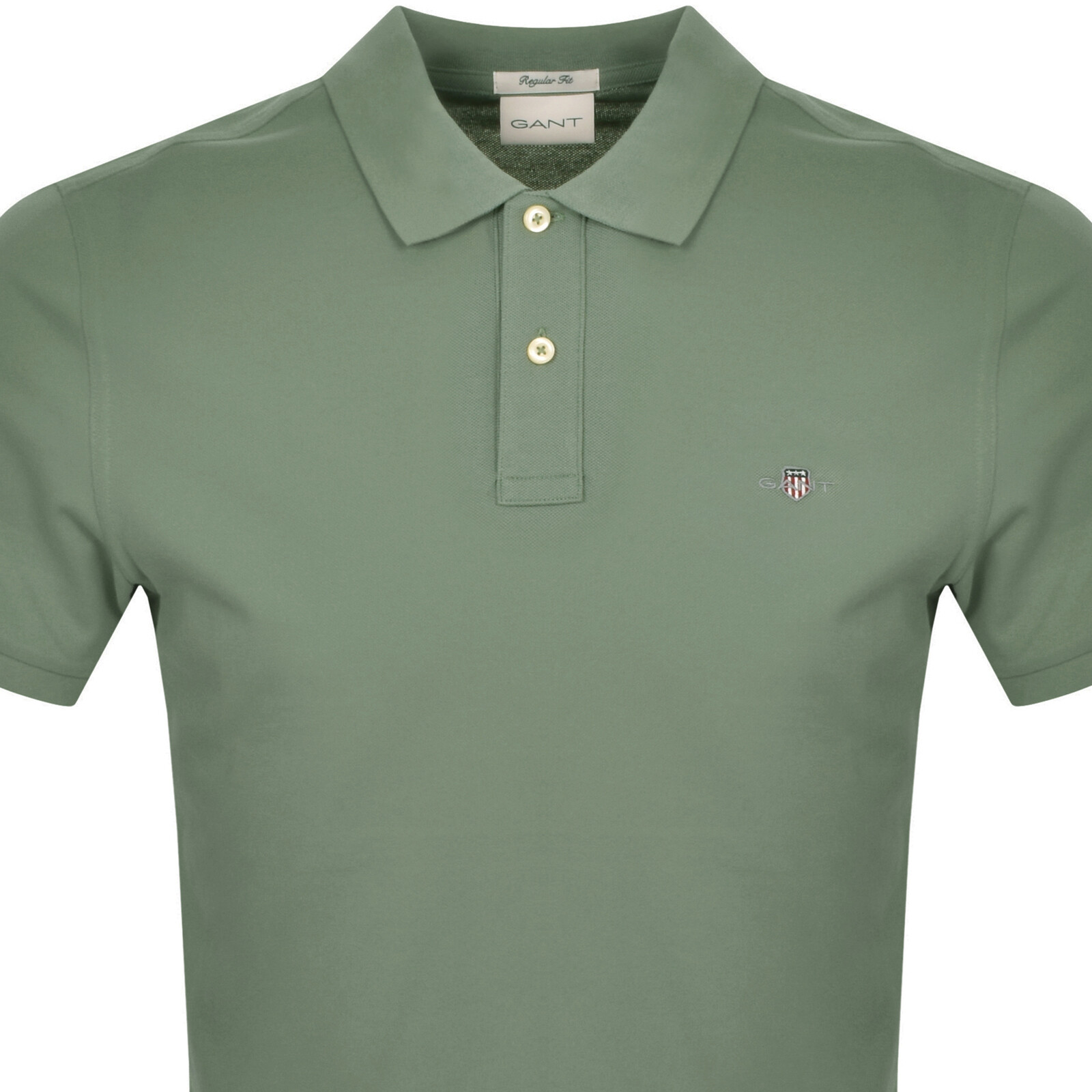 Shop Gant Regular Shield Pique Polo T Shirt Green