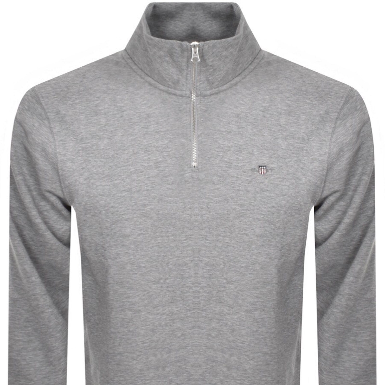 Shop Gant Shield Logo Half Zip Sweatshirt Grey