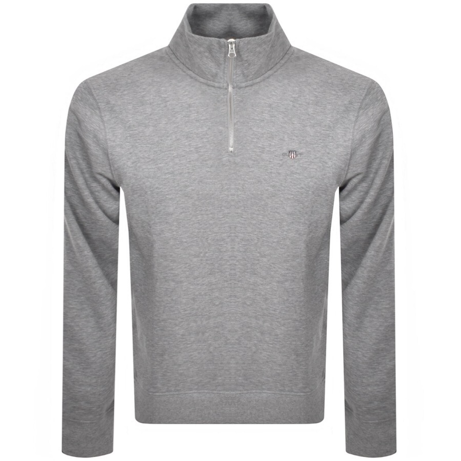 Shop Gant Shield Logo Half Zip Sweatshirt Grey