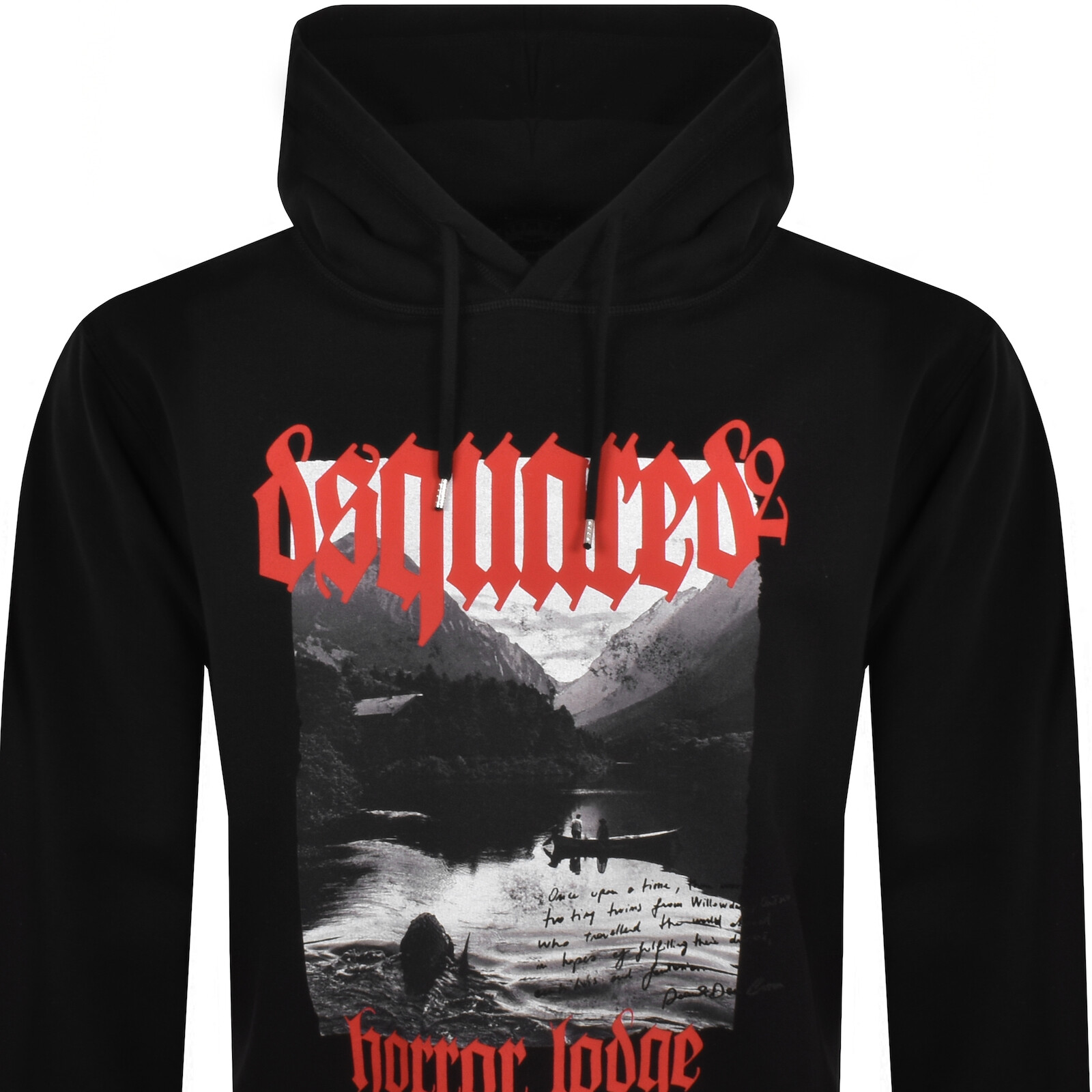 Dsquared2 Graphic-print Cotton Hoodie In Black