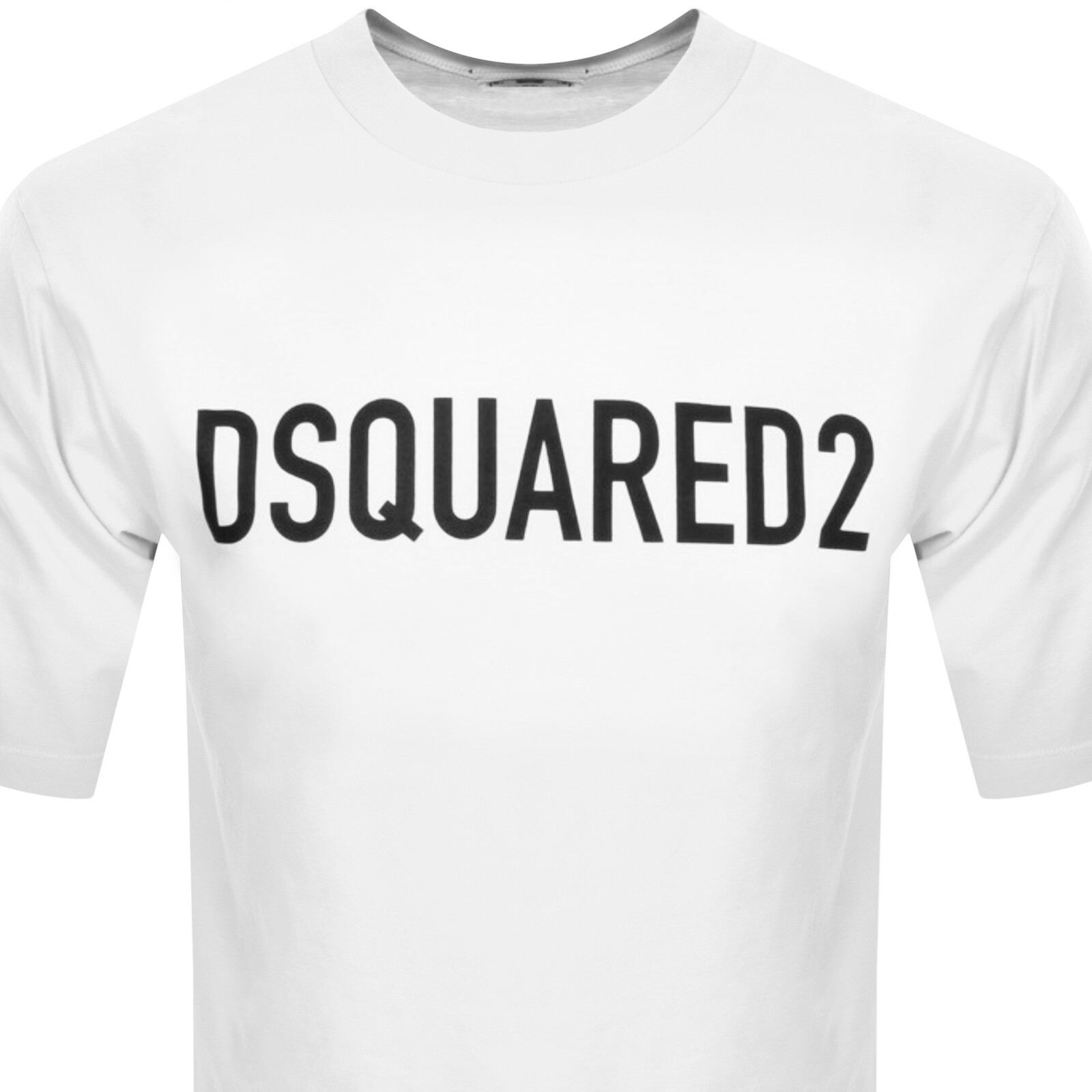 Dsquared2 Solid Color Cool Fit Crew-neck T-shirt With Printed Logo In White