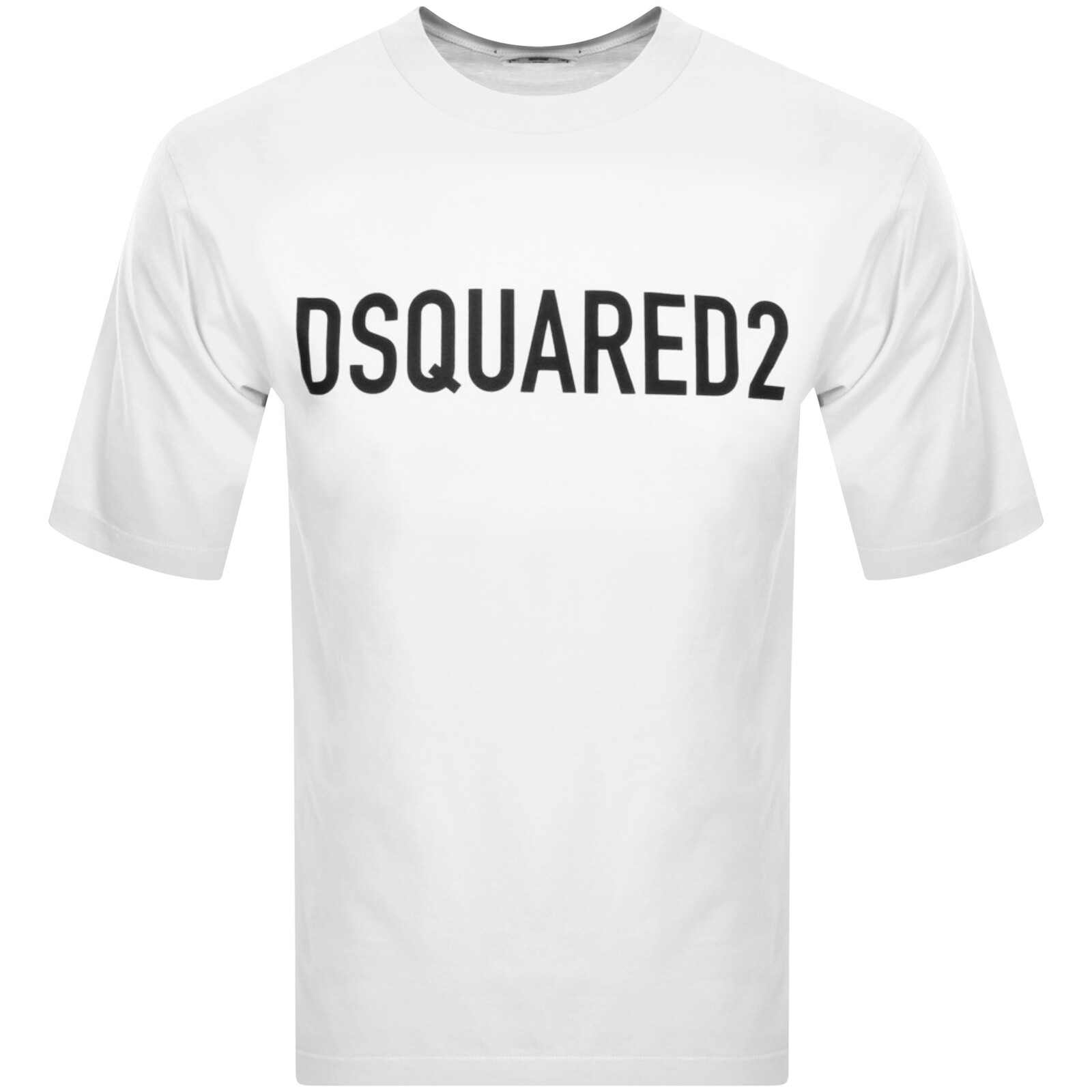 Dsquared2 Solid Color Cool Fit Crew-neck T-shirt With Printed Logo In White