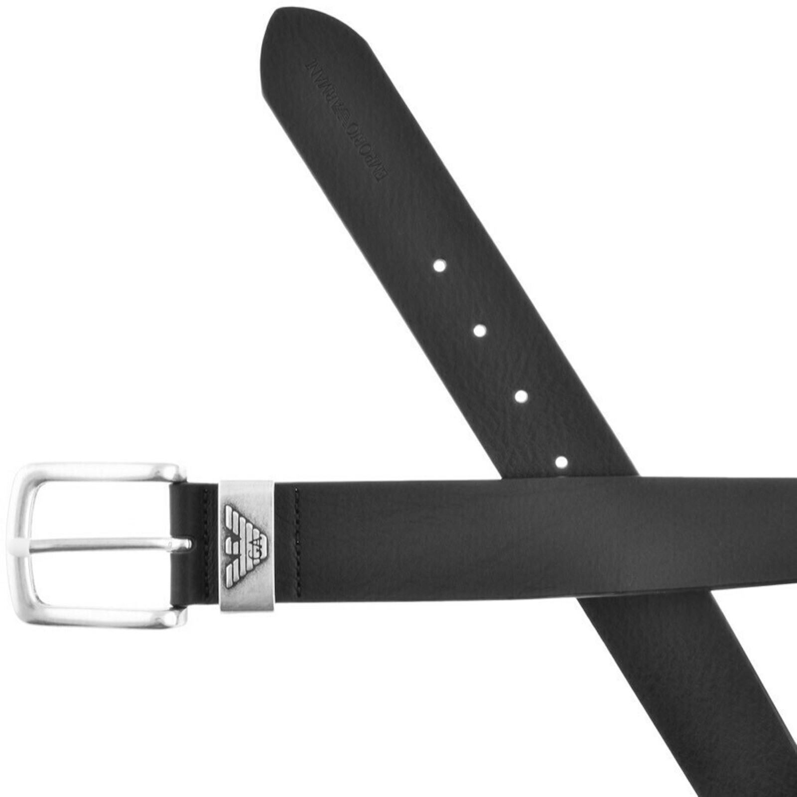 Shop Armani Collezioni Emporio Armani Leather Belt Black