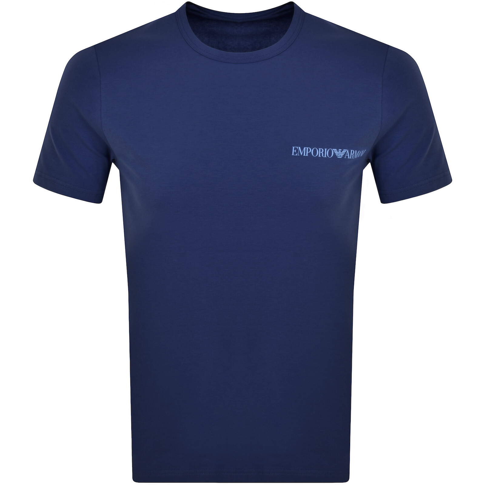 Shop Armani Collezioni Emporio Armani Lounge 2 Pack T Shirts In Navy