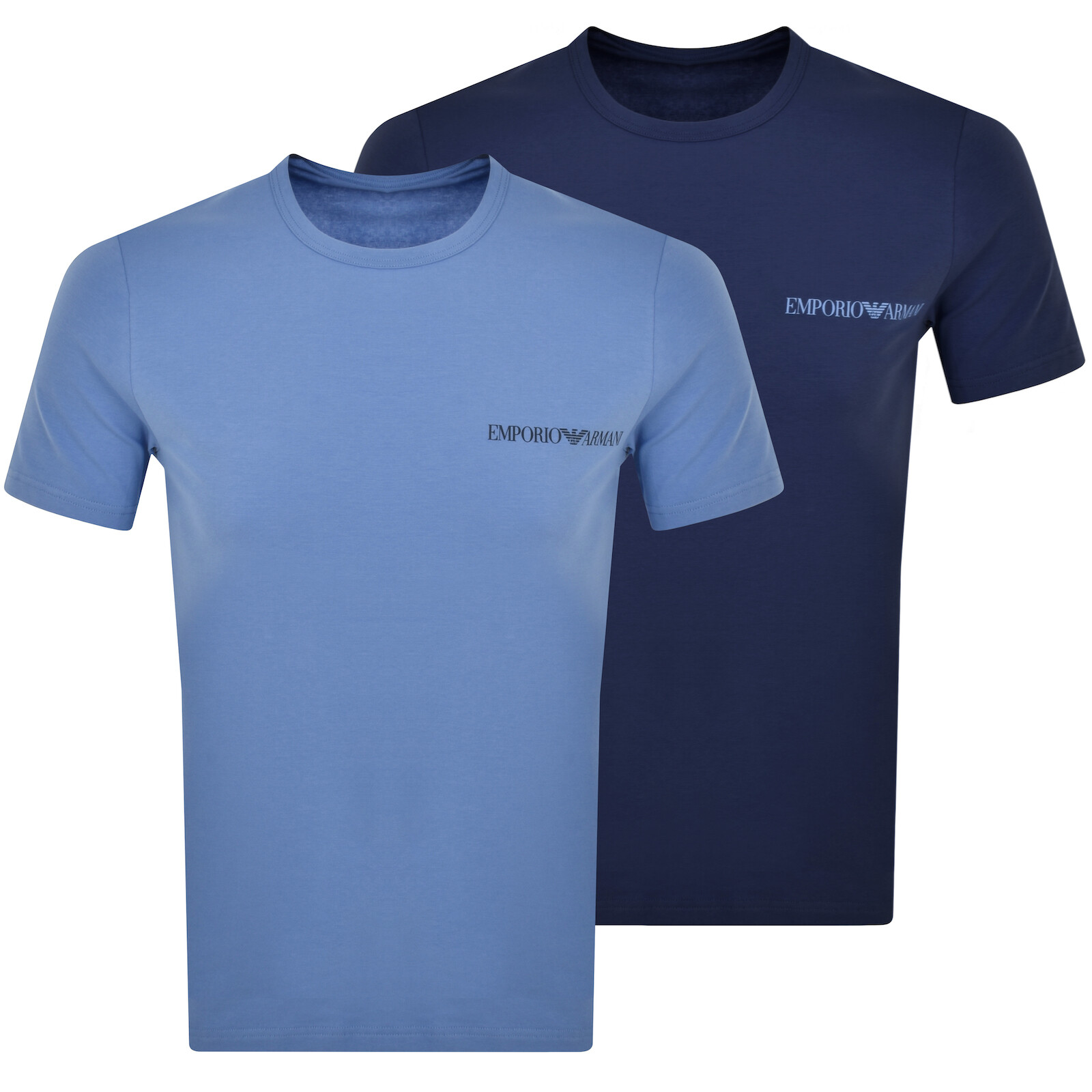 Armani Collezioni Emporio Armani Lounge 2 Pack T Shirts In Navy