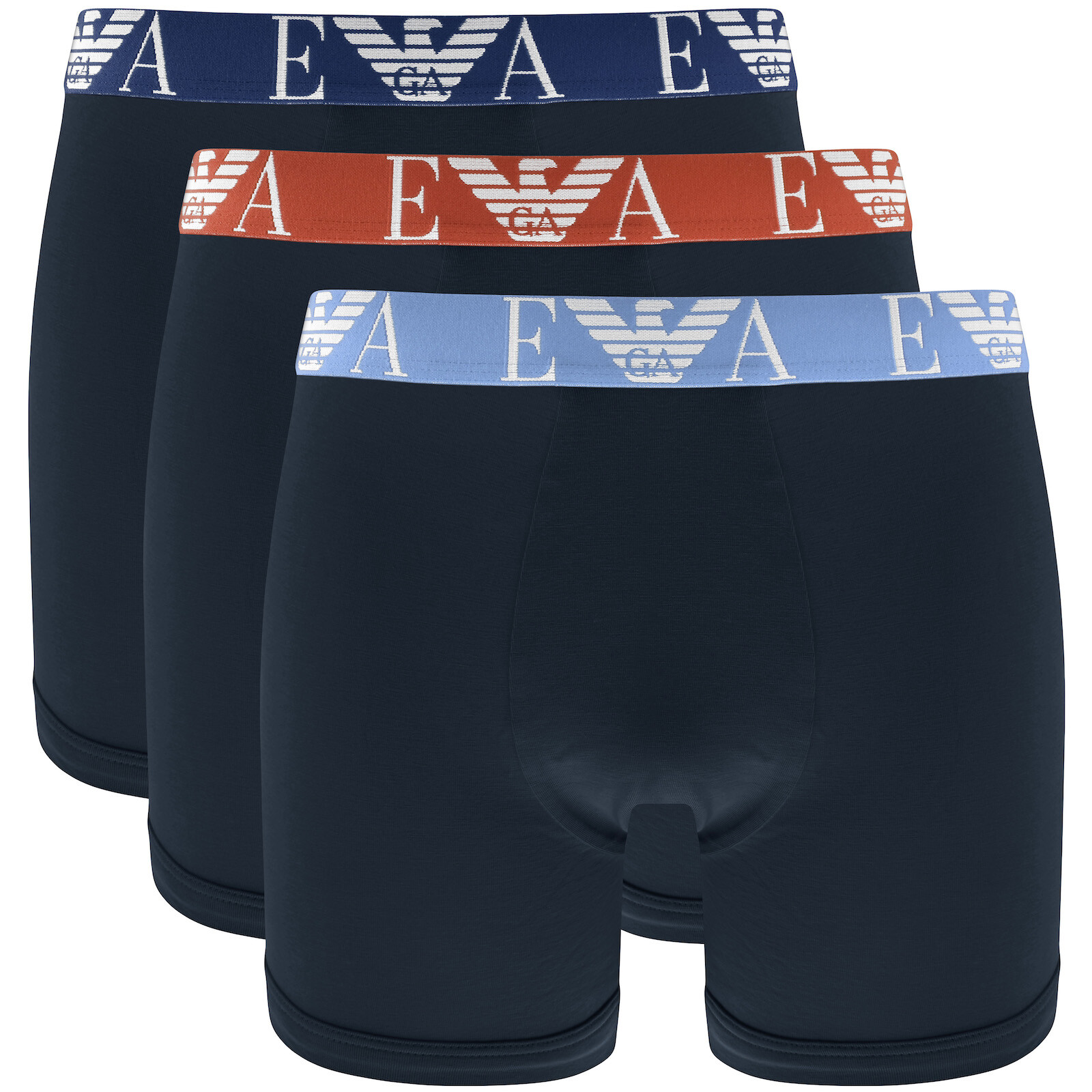 Shop Armani Collezioni Emporio Armani Underwear 3 Pack Boxers In Navy