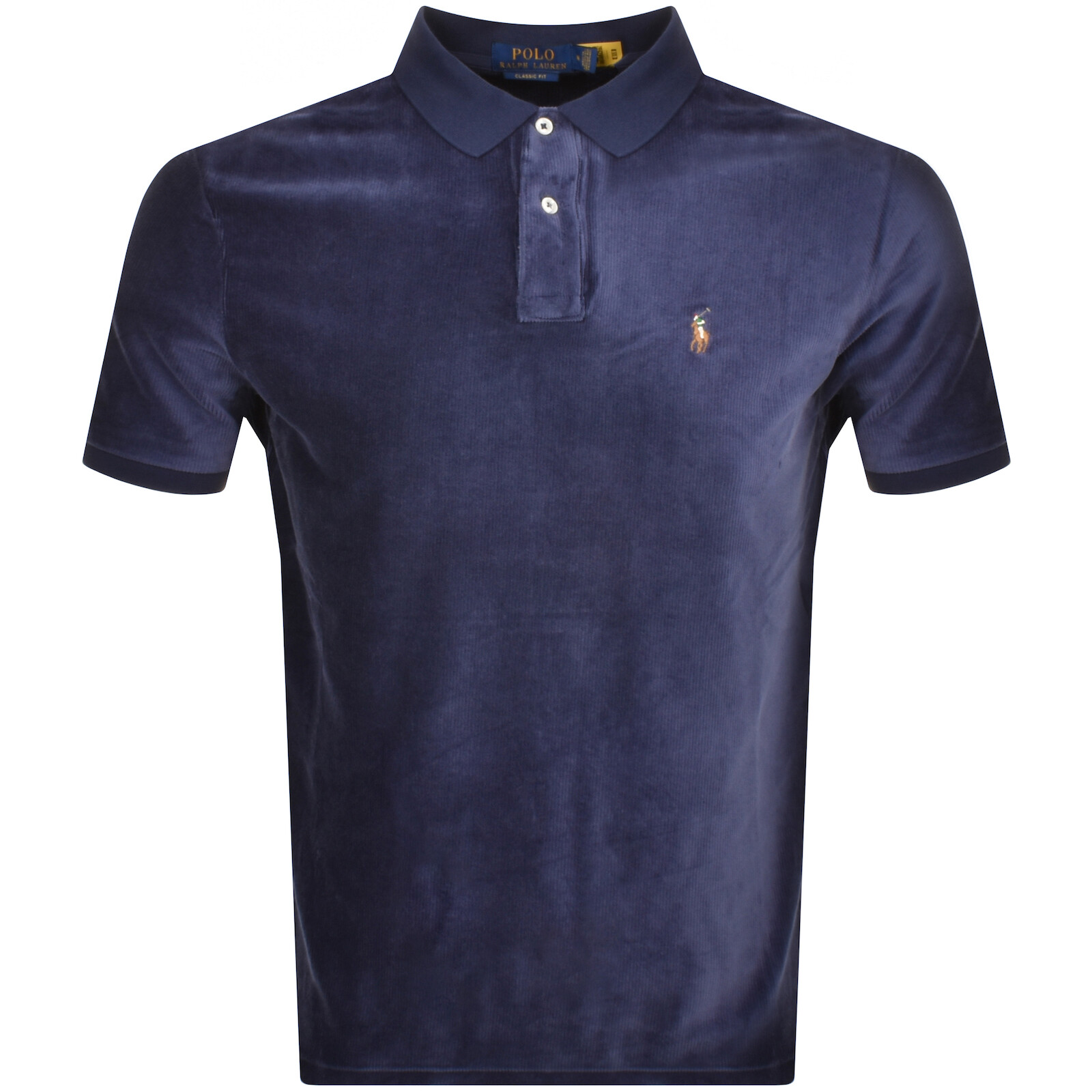 Shop Ralph Lauren Corduroy Polo T Shirt Navy