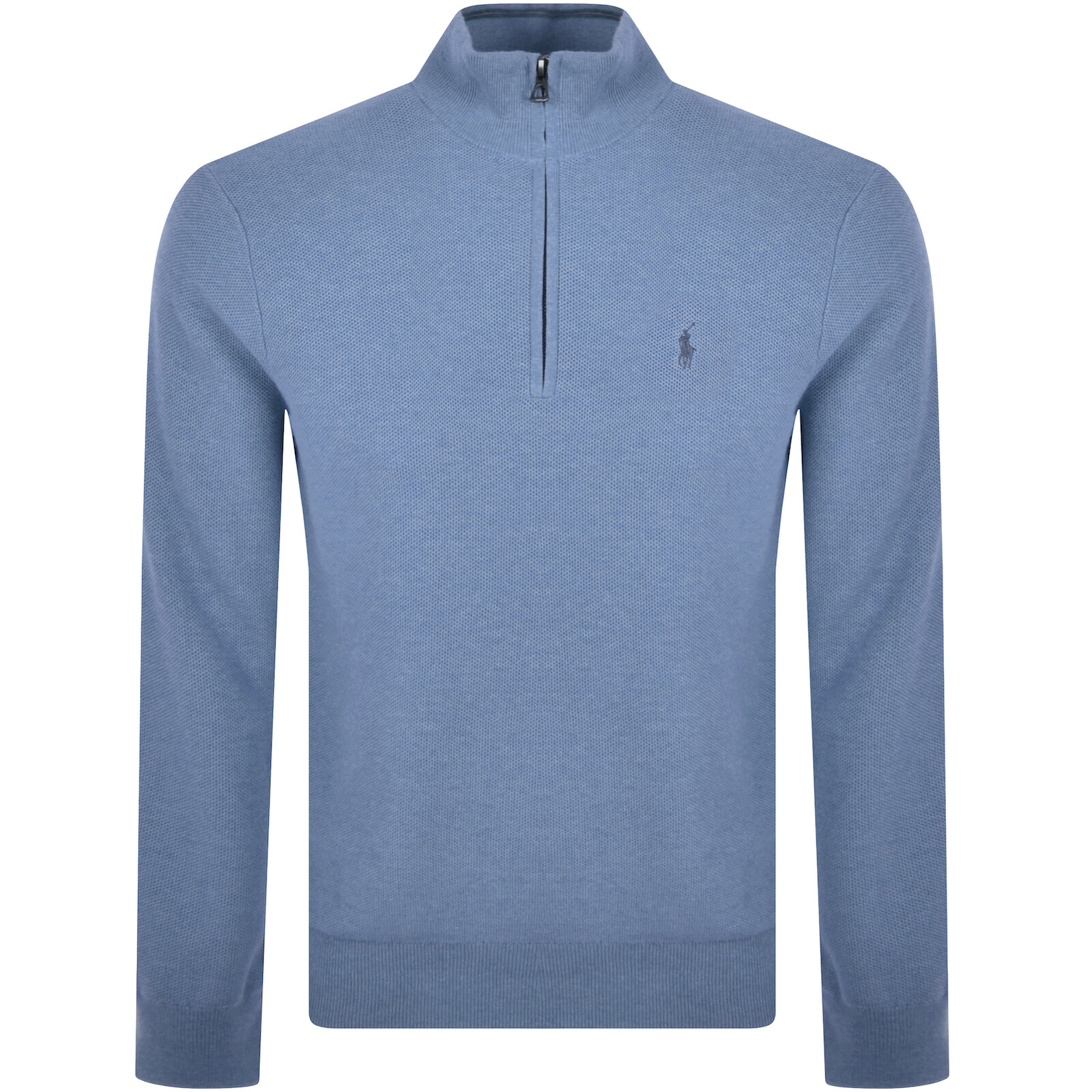 Shop Ralph Lauren Half Zip Knit Jumper Blue