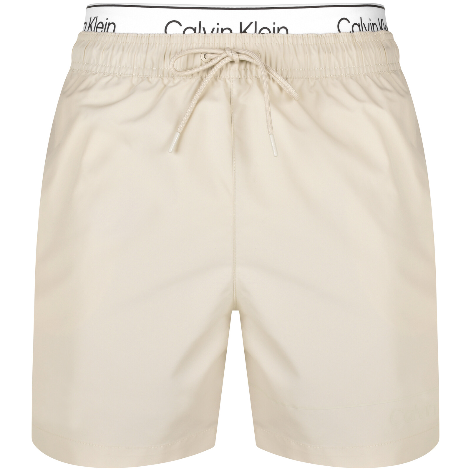 Calvin Klein Logo Swim Shorts Beige