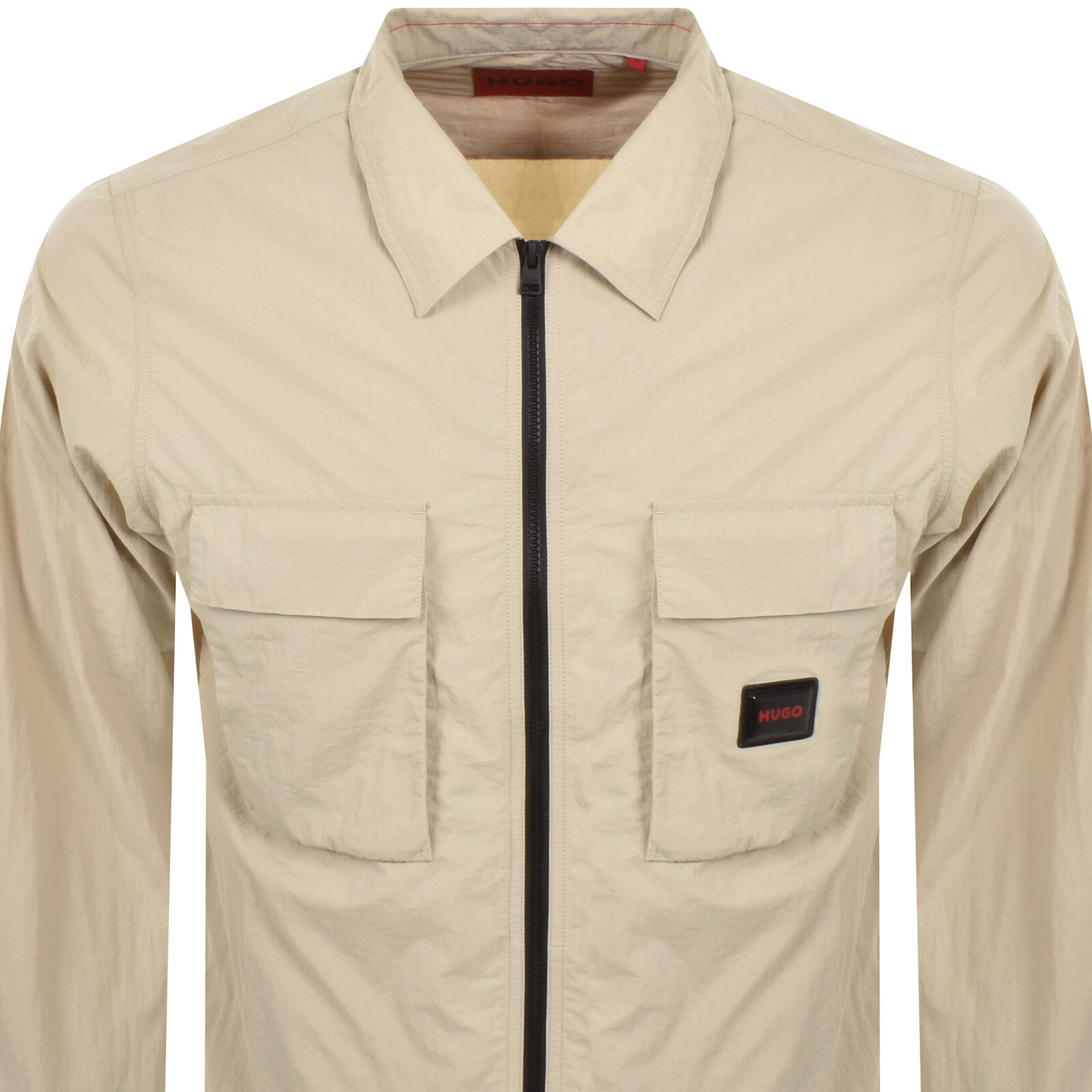 Shop Hugo Eselio Overshirt Beige