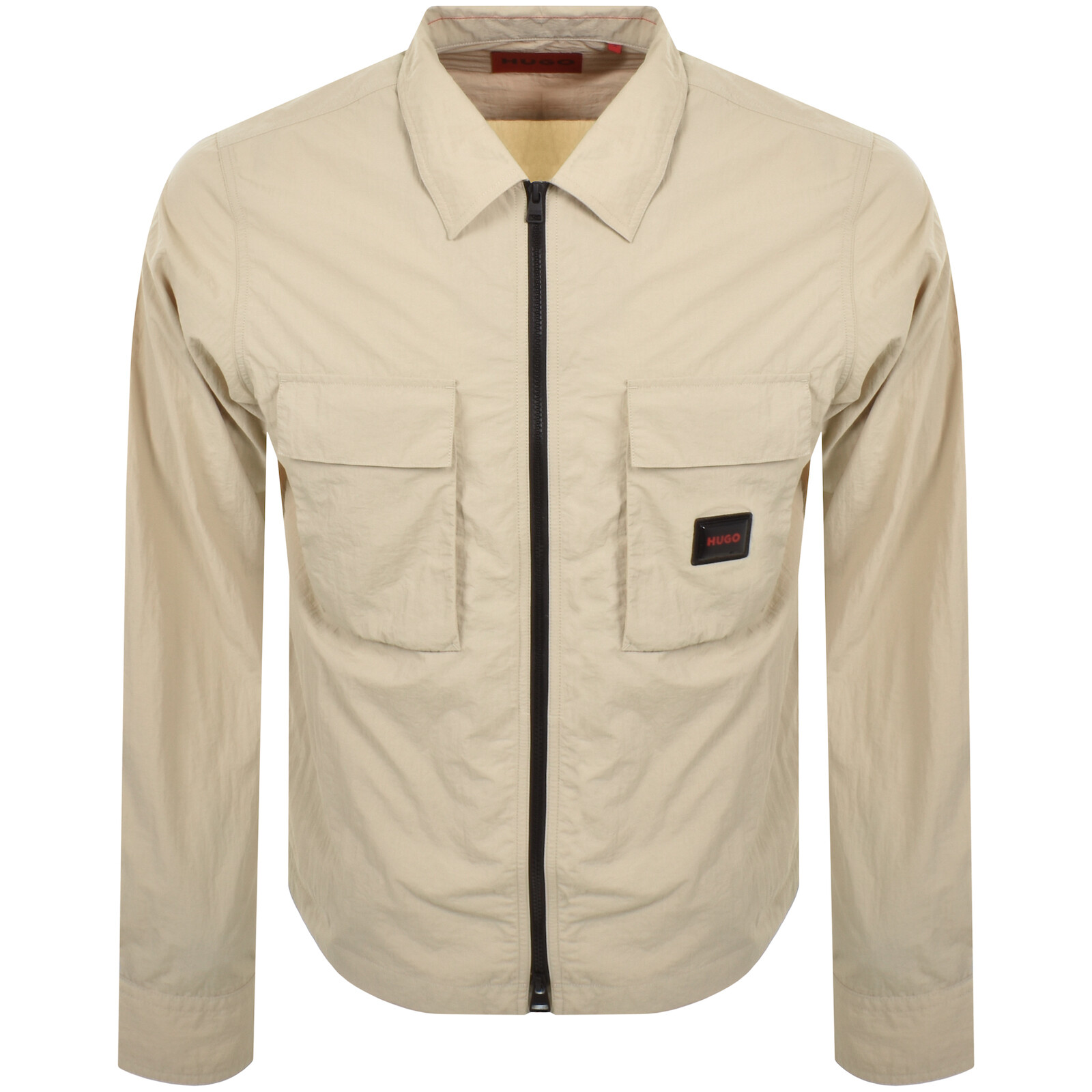 Shop Hugo Eselio Overshirt Beige