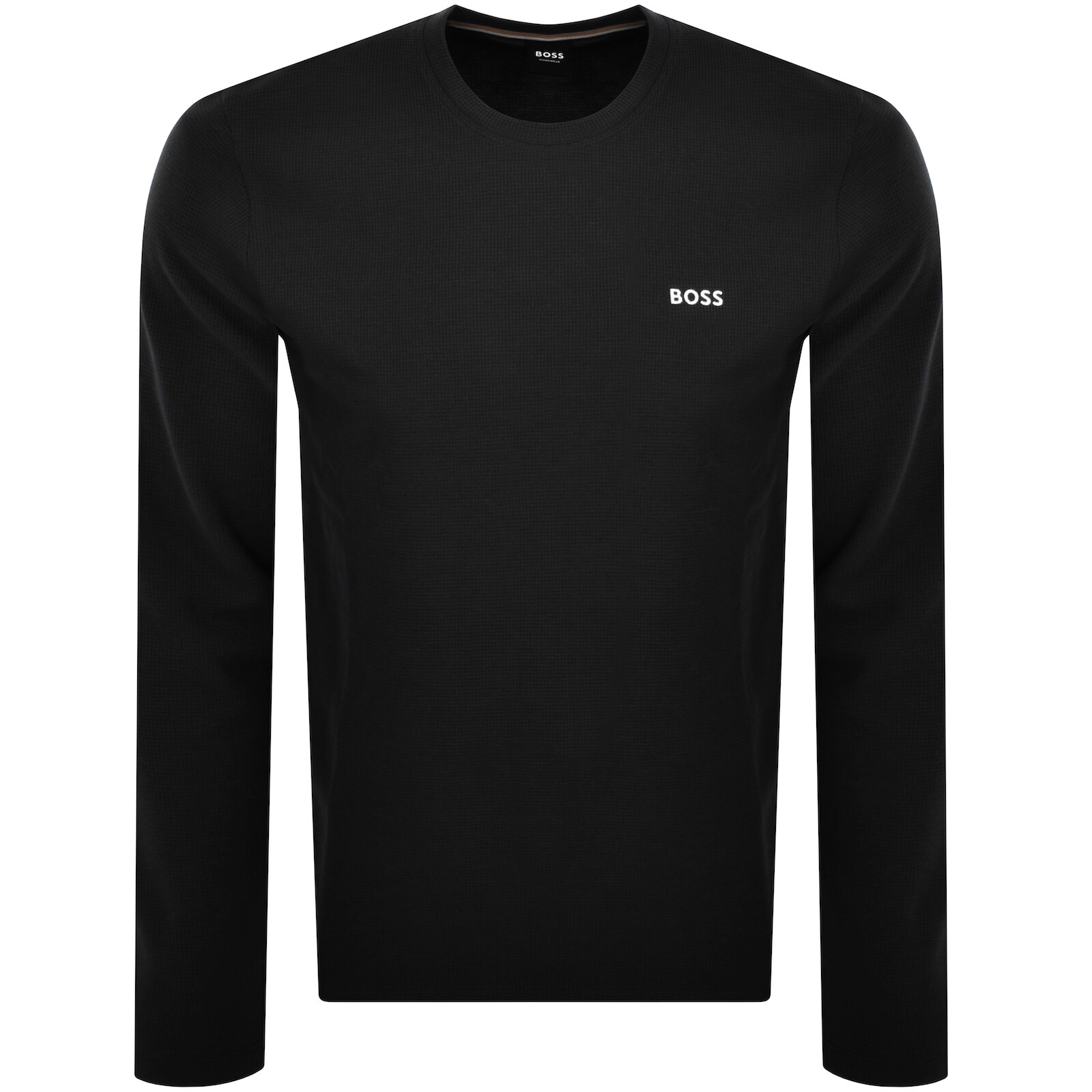 Shop Boss Business Boss Long Sleeve Waffle T Shirt Black