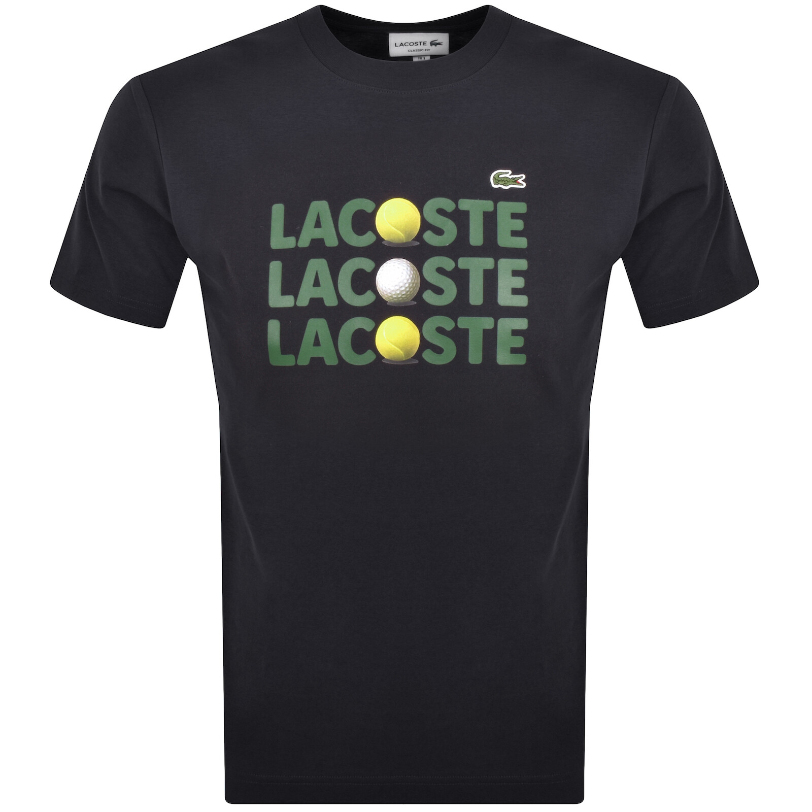 Shop Lacoste Crew Neck T Shirt Navy