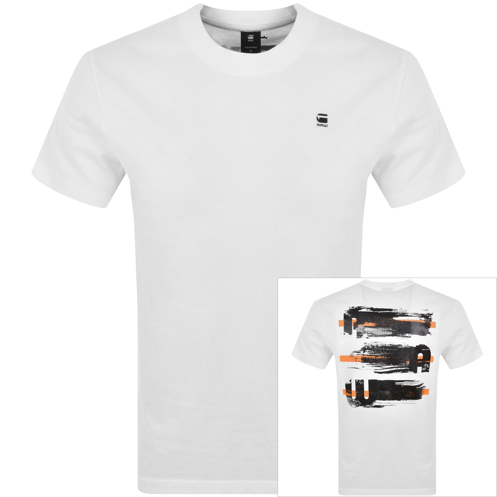 Shop G-star G Star Raw Painted Back T Shirt White