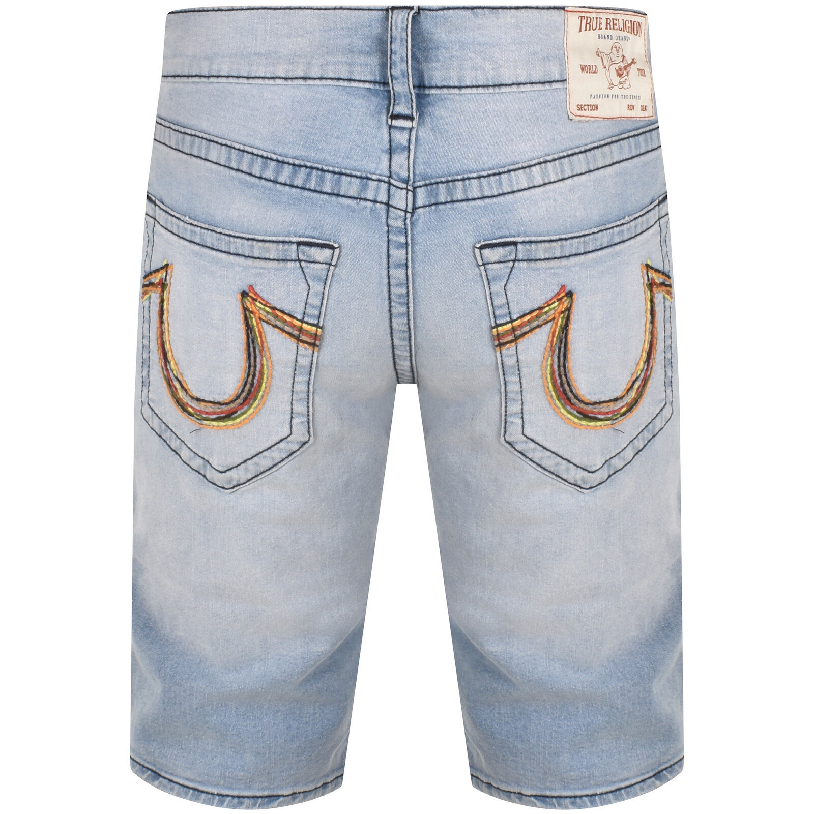 Shop True Religion Rocco Light Wash Shorts Blue