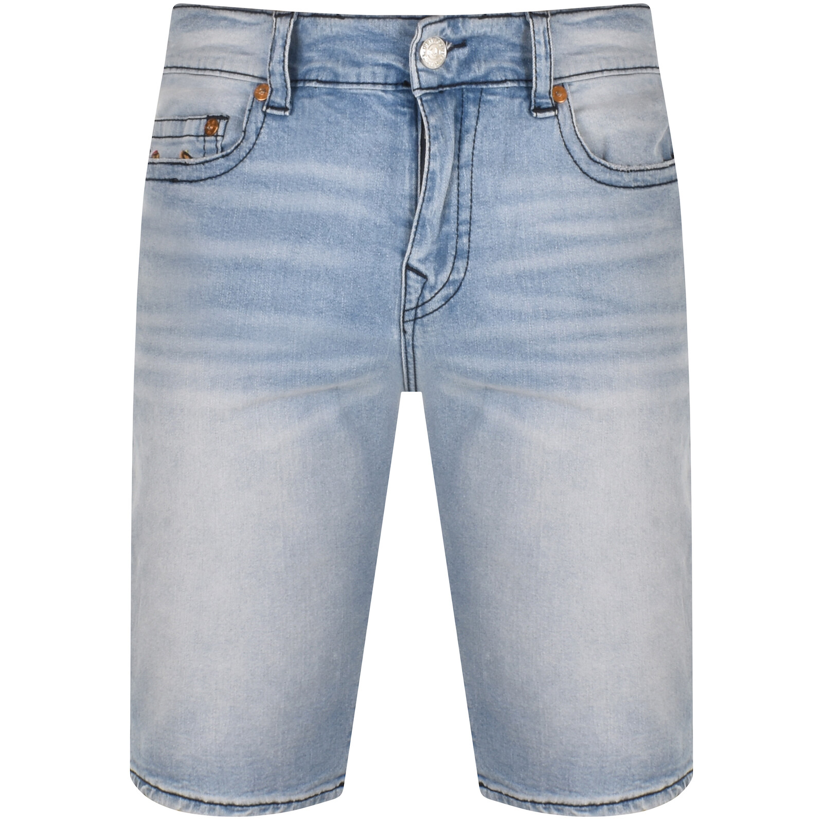 Shop True Religion Rocco Light Wash Shorts Blue