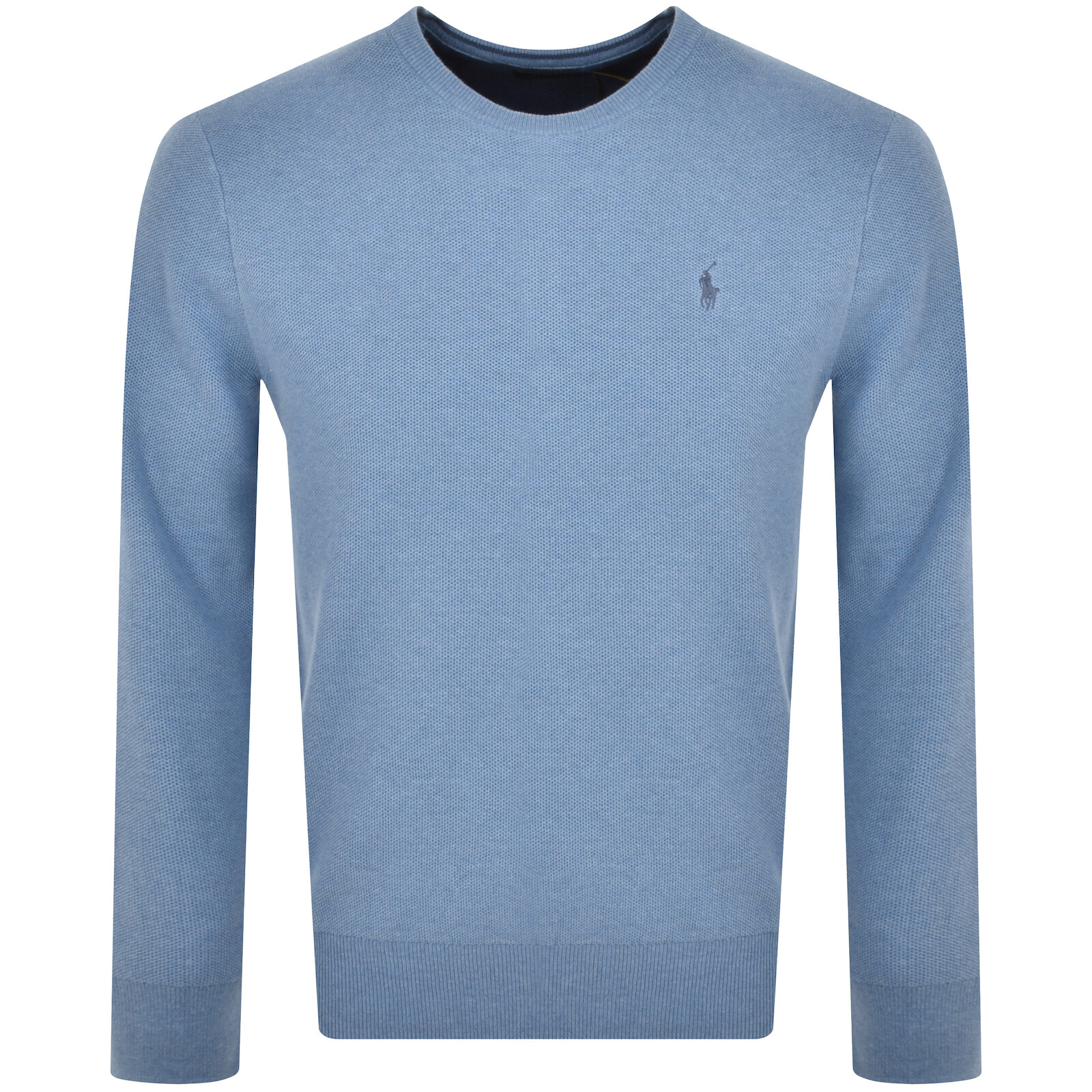 Shop Ralph Lauren Crew Neck Knit Jumper Blue