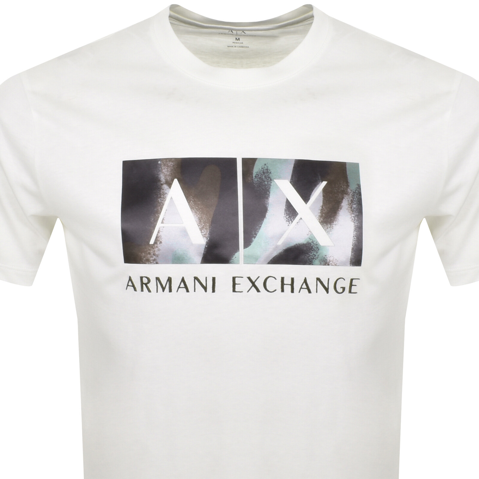 Shop Armani Exchange Crew Neck Logo T Shirt White