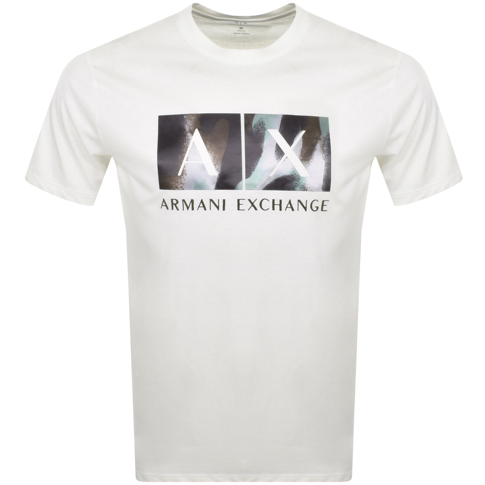 Shop Armani Exchange Crew Neck Logo T Shirt White