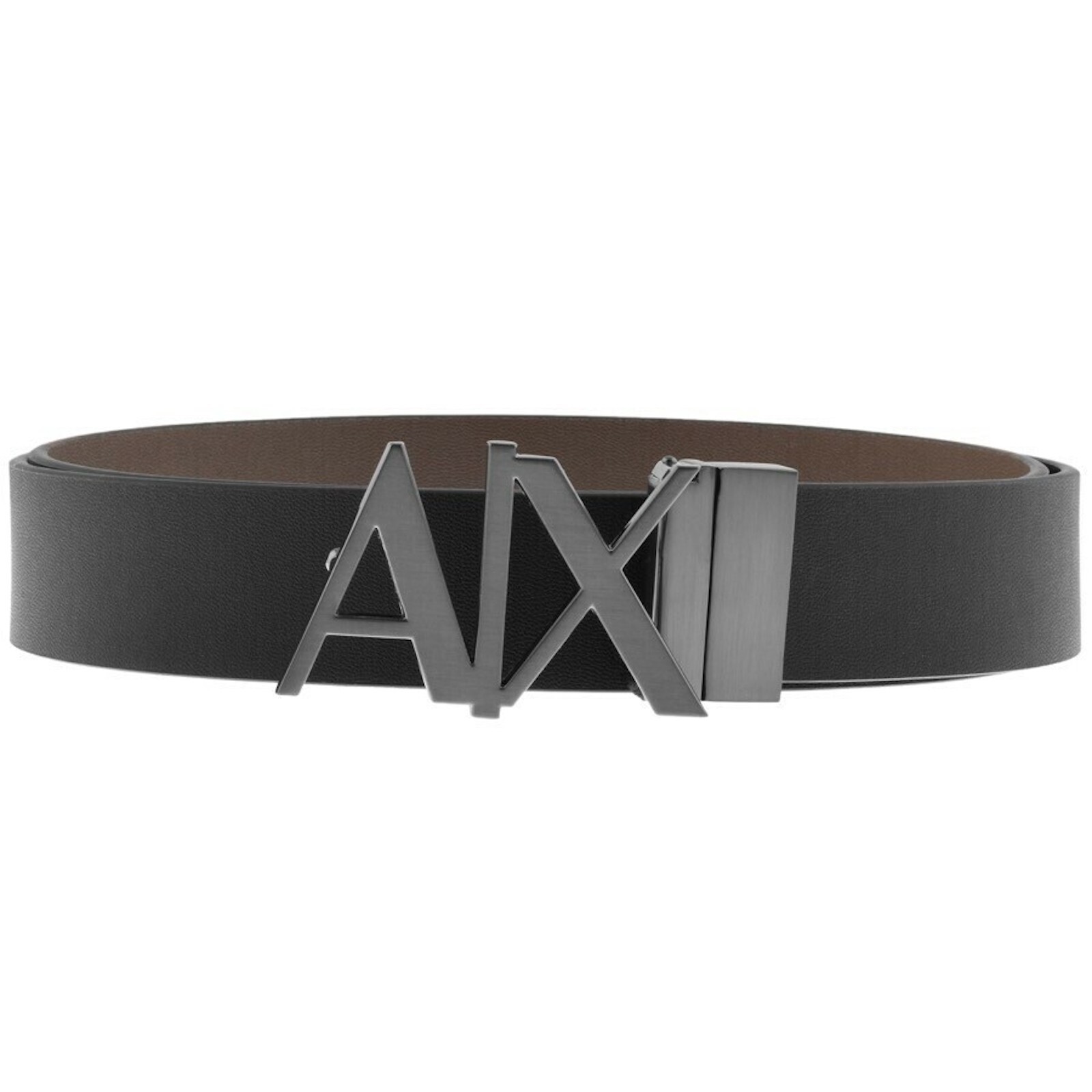 Shop Armani Exchange Reversible Belt Black Brown