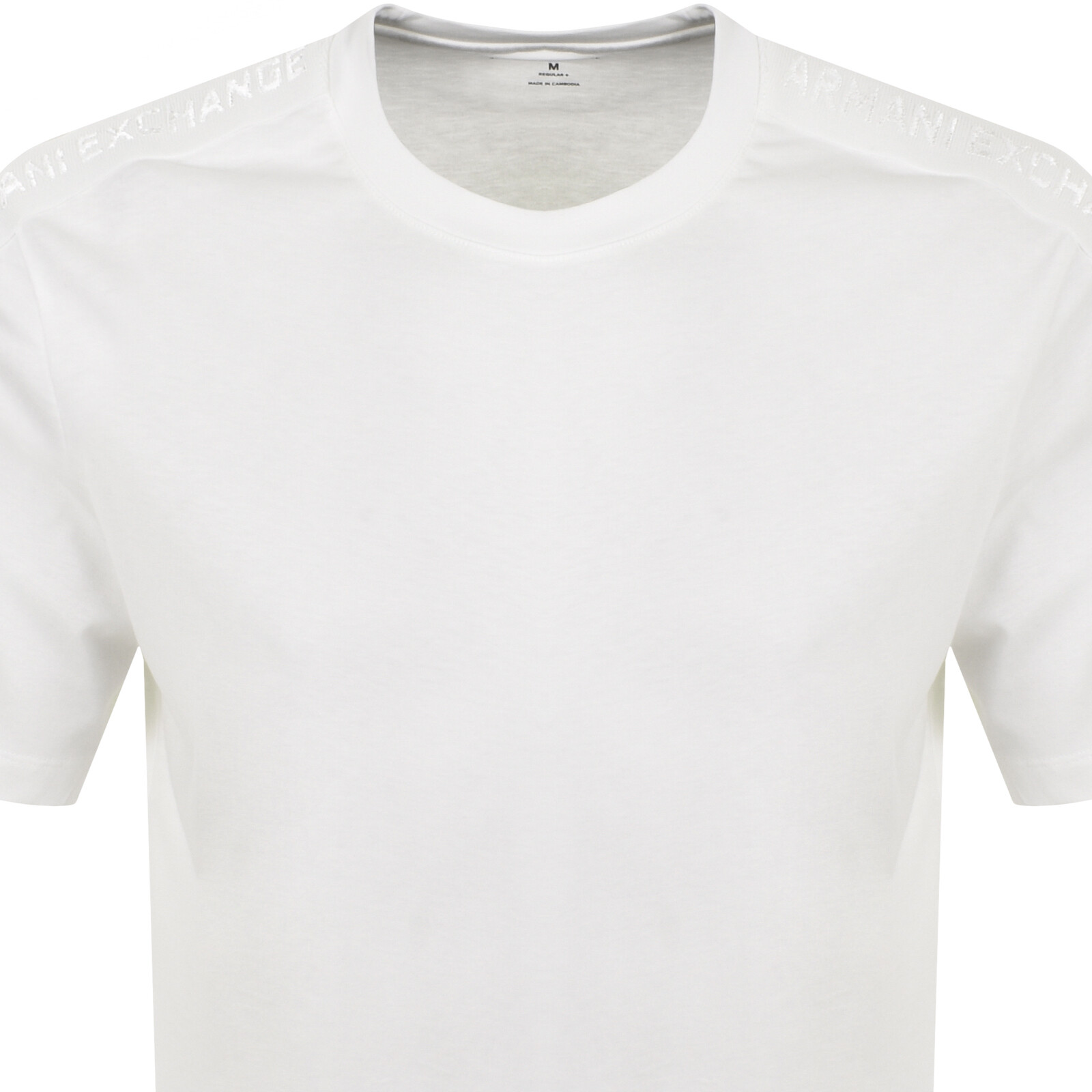 Shop Armani Exchange Crew Neck Logo T Shirt White