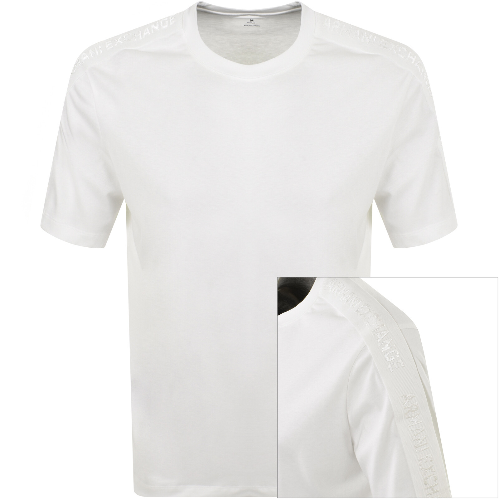 Shop Armani Exchange Crew Neck Logo T Shirt White