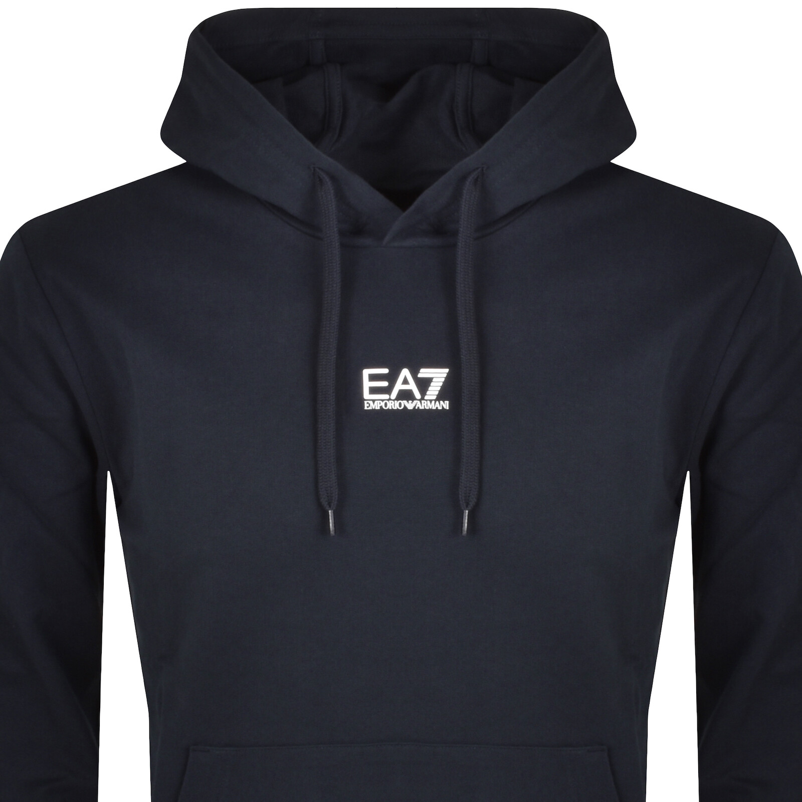 Shop Ea7 Emporio Armani Logo Hoodie Navy