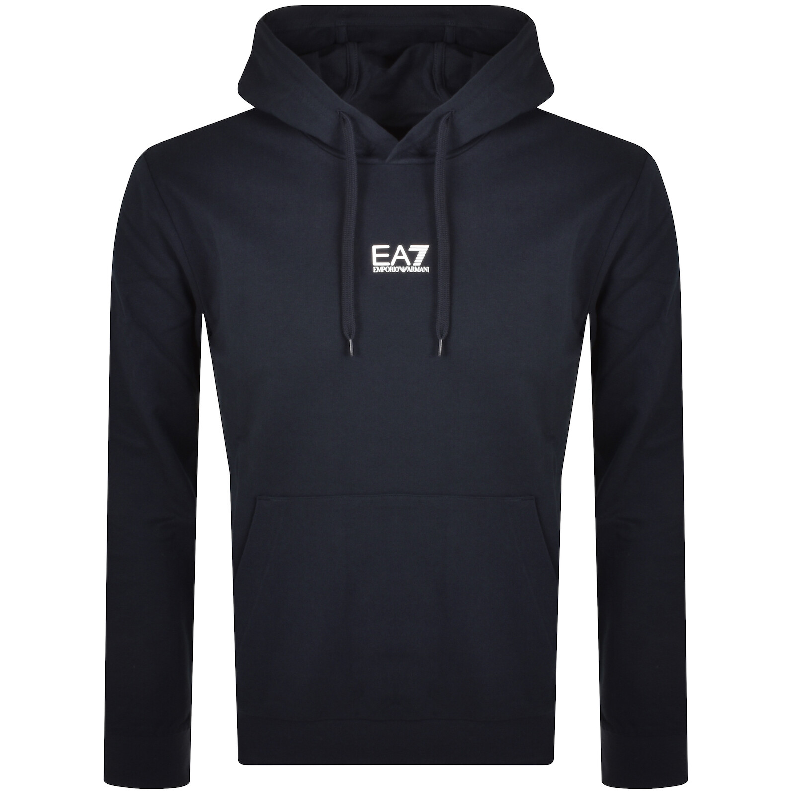 Shop Ea7 Emporio Armani Logo Hoodie Navy